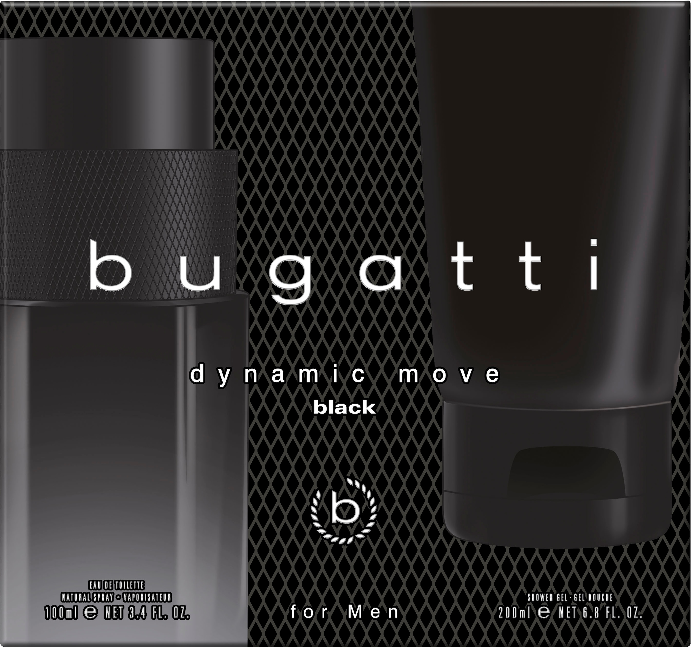 bugatti Eau de Toilette »BUGATTI Dynamic Move Black for him GP EdT 100ml + 200 ml SG«, (2 tlg.)
