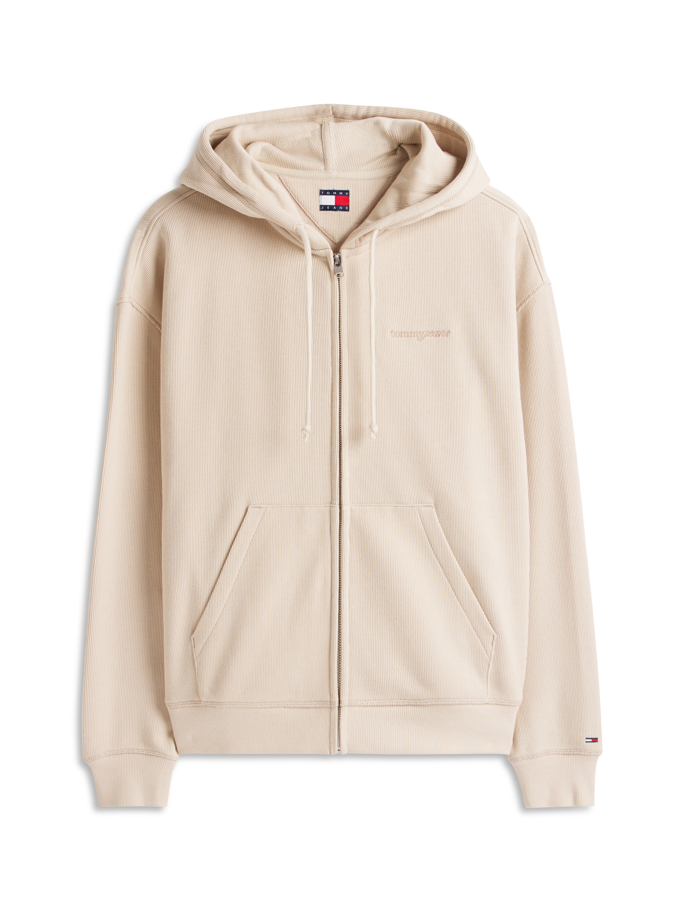 Tommy Jeans Kapuzensweatjacke »TJM 90S SCRIPT RIB FLEECE«