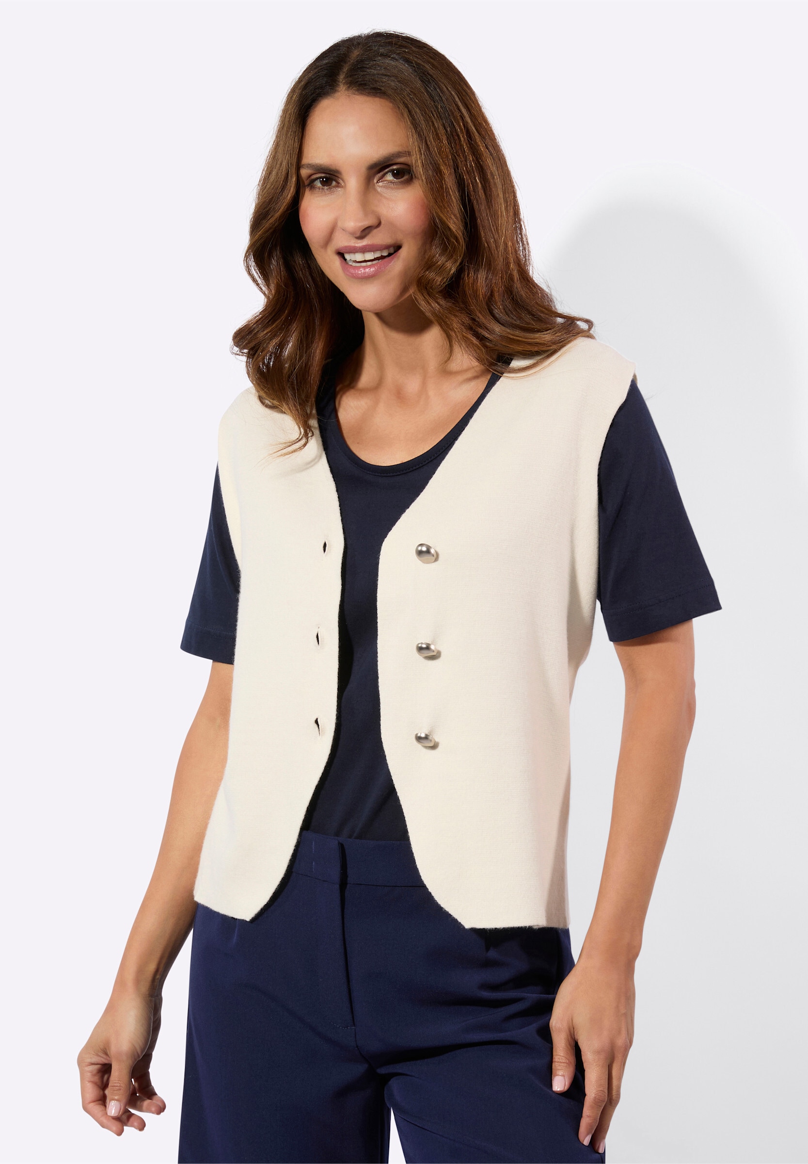 Witt Strickweste »Strickweste Strickweste mit asymmetrischem V-Ausschnitt«