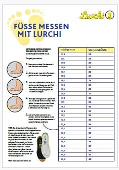 Lurchi Barfußschuh »Jarven Barefoot-TEX«  Klettboots mit TEX, Größenschablone zum Download