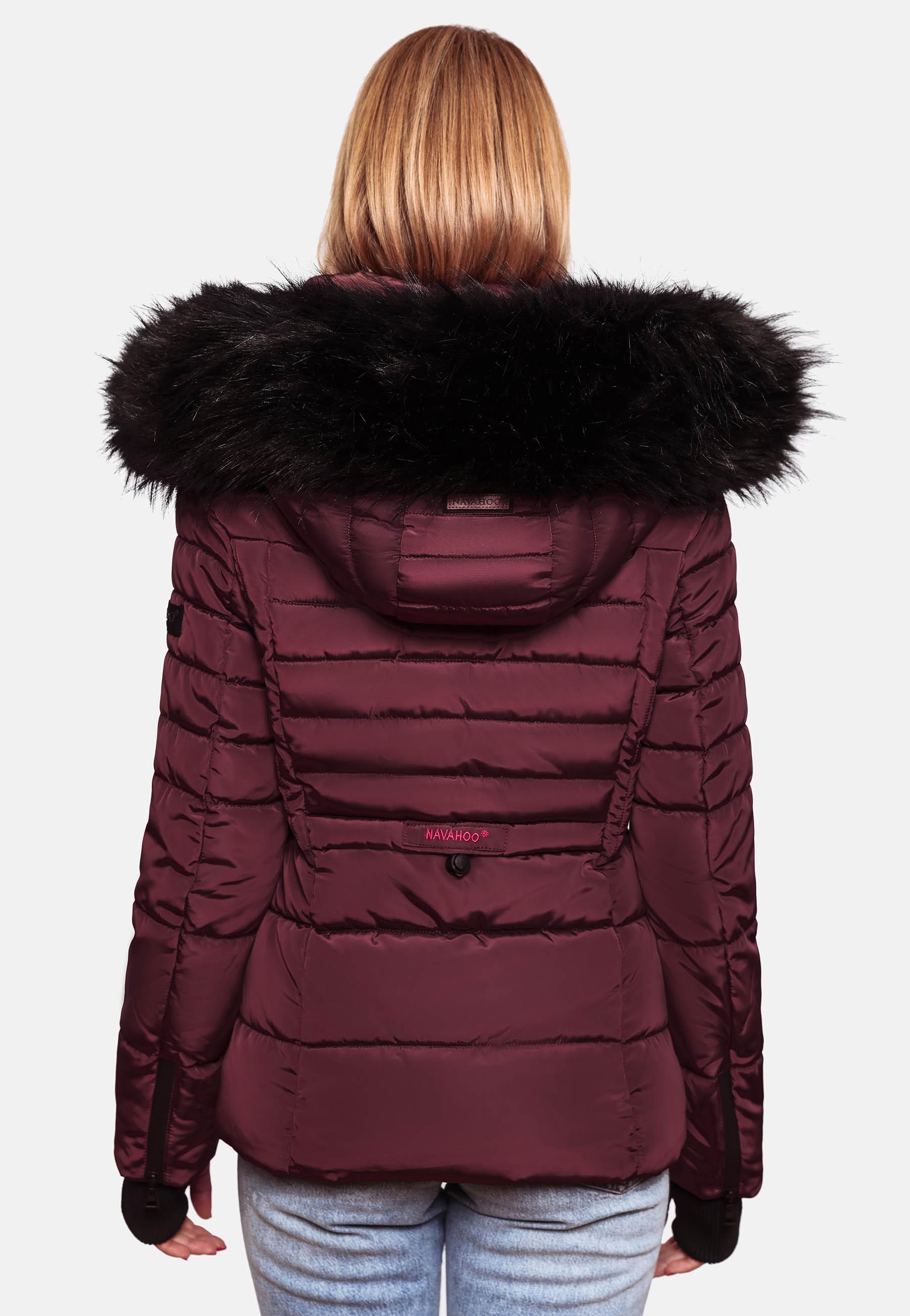 Navahoo Steppjacke »Winterjacke Adele« mit Kapuze hochwertige Winterjacke mit edler Kunstfell- Kapuze