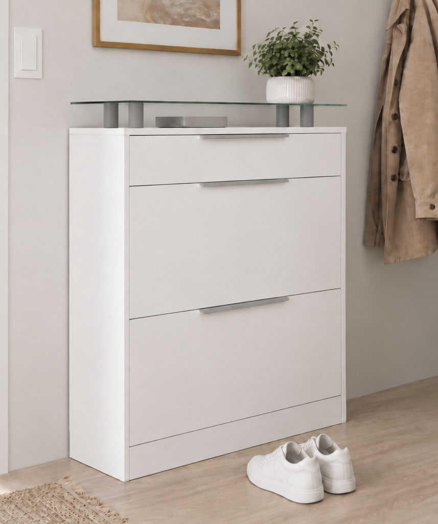 borchardt Möbel Schuhschrank »Oliva« Breite 89 cm, stehend, mit 2 Doppeltrommeln und 1 Schubkasten