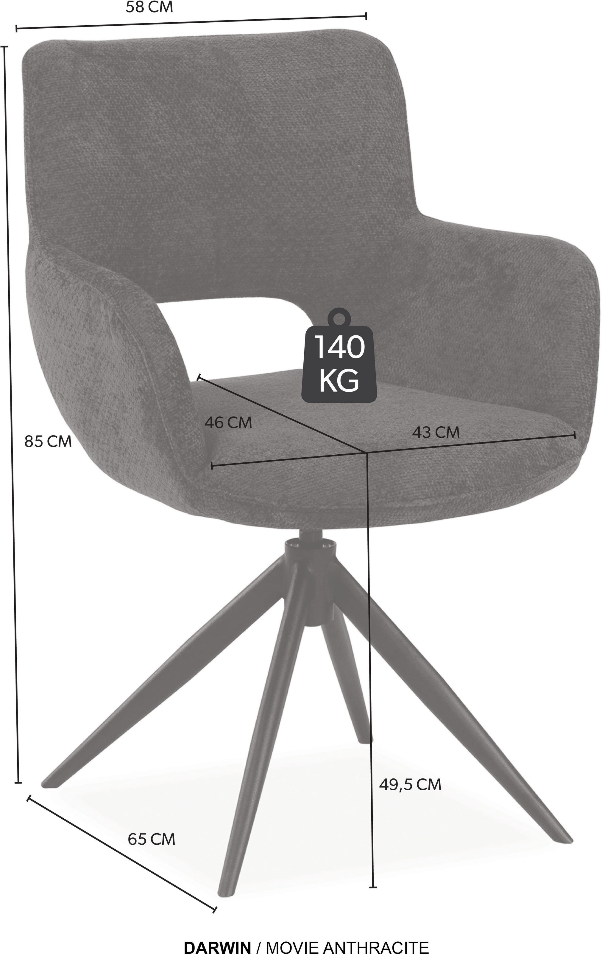 OMG Design Esszimmerstuhl »Darwin« (Set) 1 Stk.Drehstuhl mit auto-return, Armlehnenstuhl
