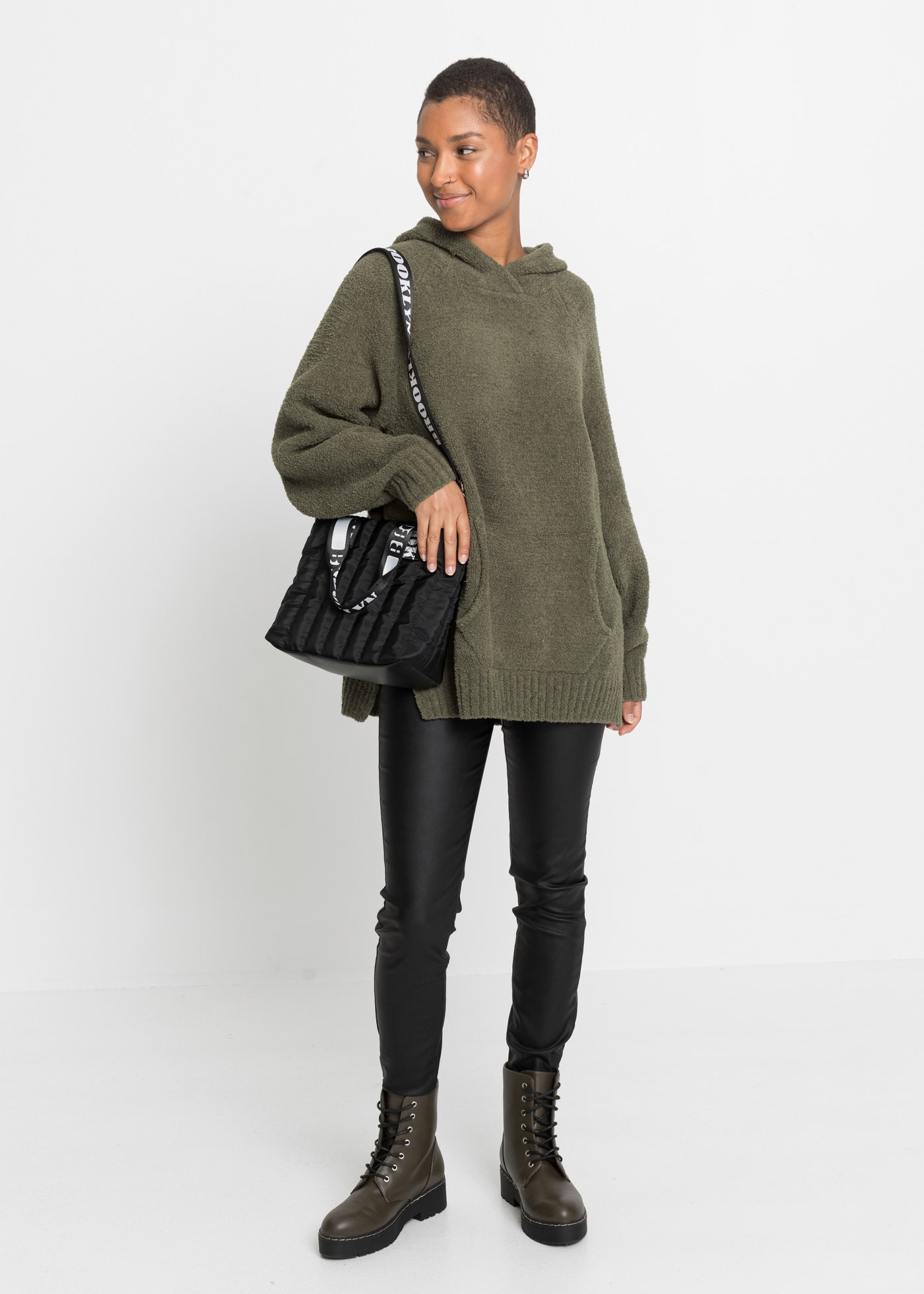 bonprix Strickpullover , Kapuzenpullover in Teddy-Fleece
