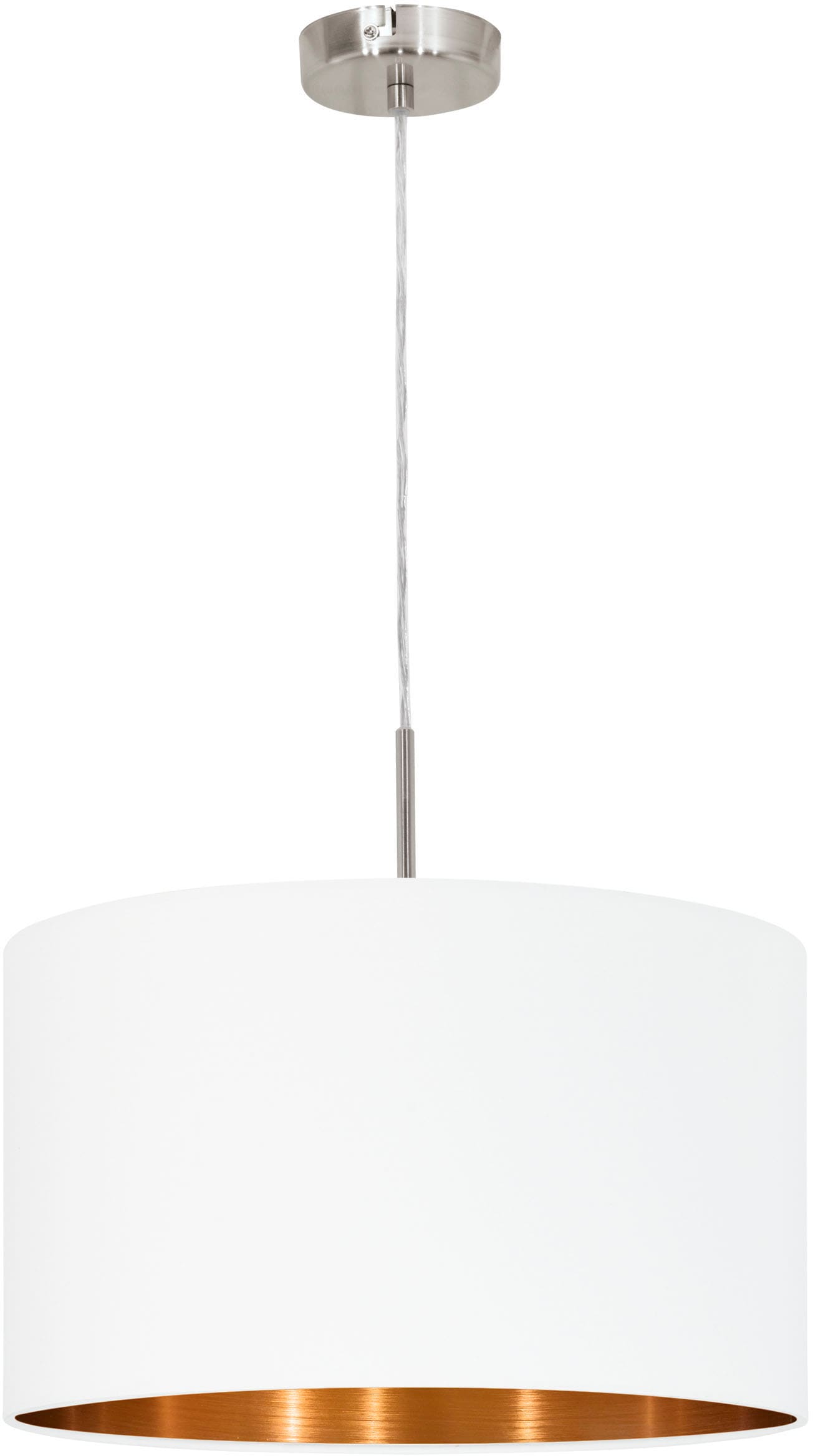 EGLO Hängeleuchte »PASTERI«, 1 flammig-flammig, weiß / Ø38 x H110 cm / exkl. 1 x E27 (je max. 60W) / Lampe aus Stoff