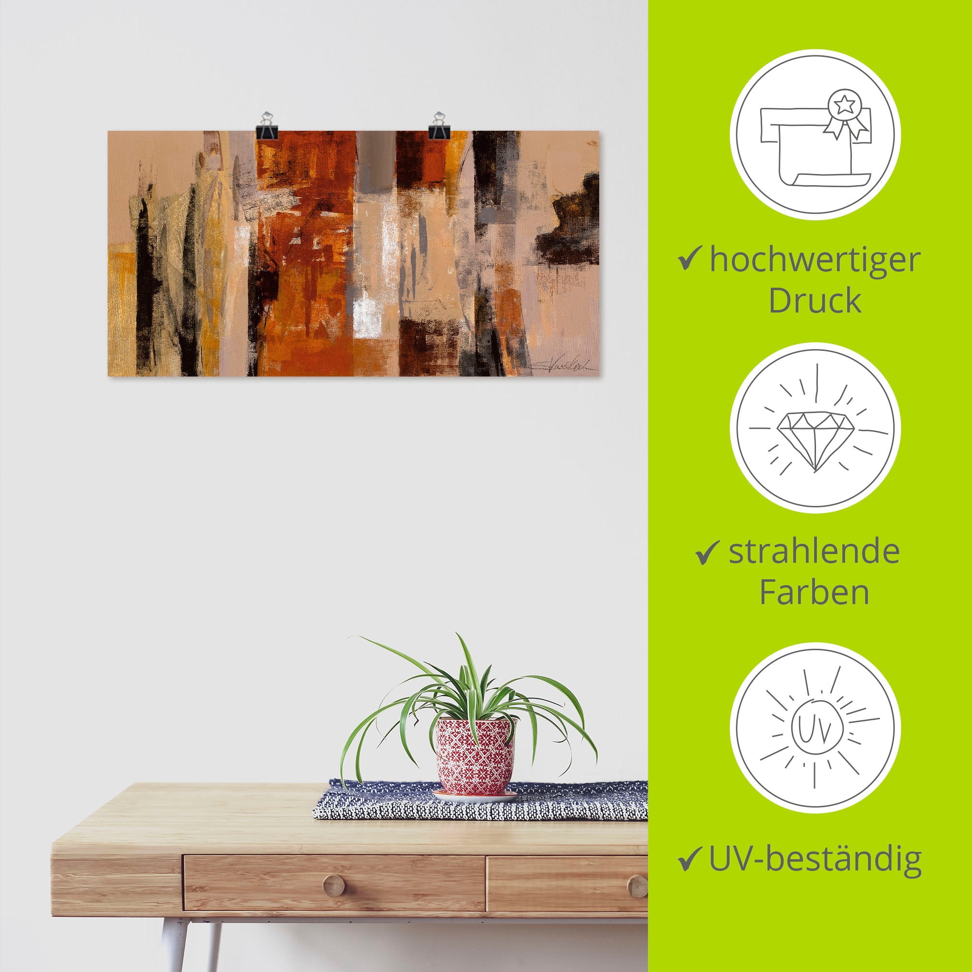 Artland Wandbild »Stadt-Morgen« Gegenstandslos 1 Stk. tlg. als Leinwandbild, Poster in verschied. Größen