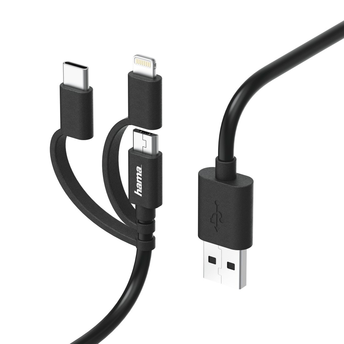 Micro USB Ladekabel mit Lightning u. USB C Adapter »Universalkabel,...