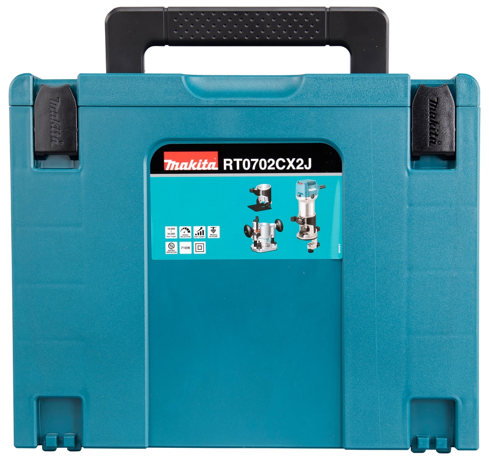 Makita Fräse »Multifunktionsfräse »RT0702CX2J« im Makita Makpac Koffer Gr.4« vielseitig einsetzbare Multifunktionsfräse,  710 W, 6/8 mm, Leerlaufdrehzahl; 10000 - 34000 min⁻¹