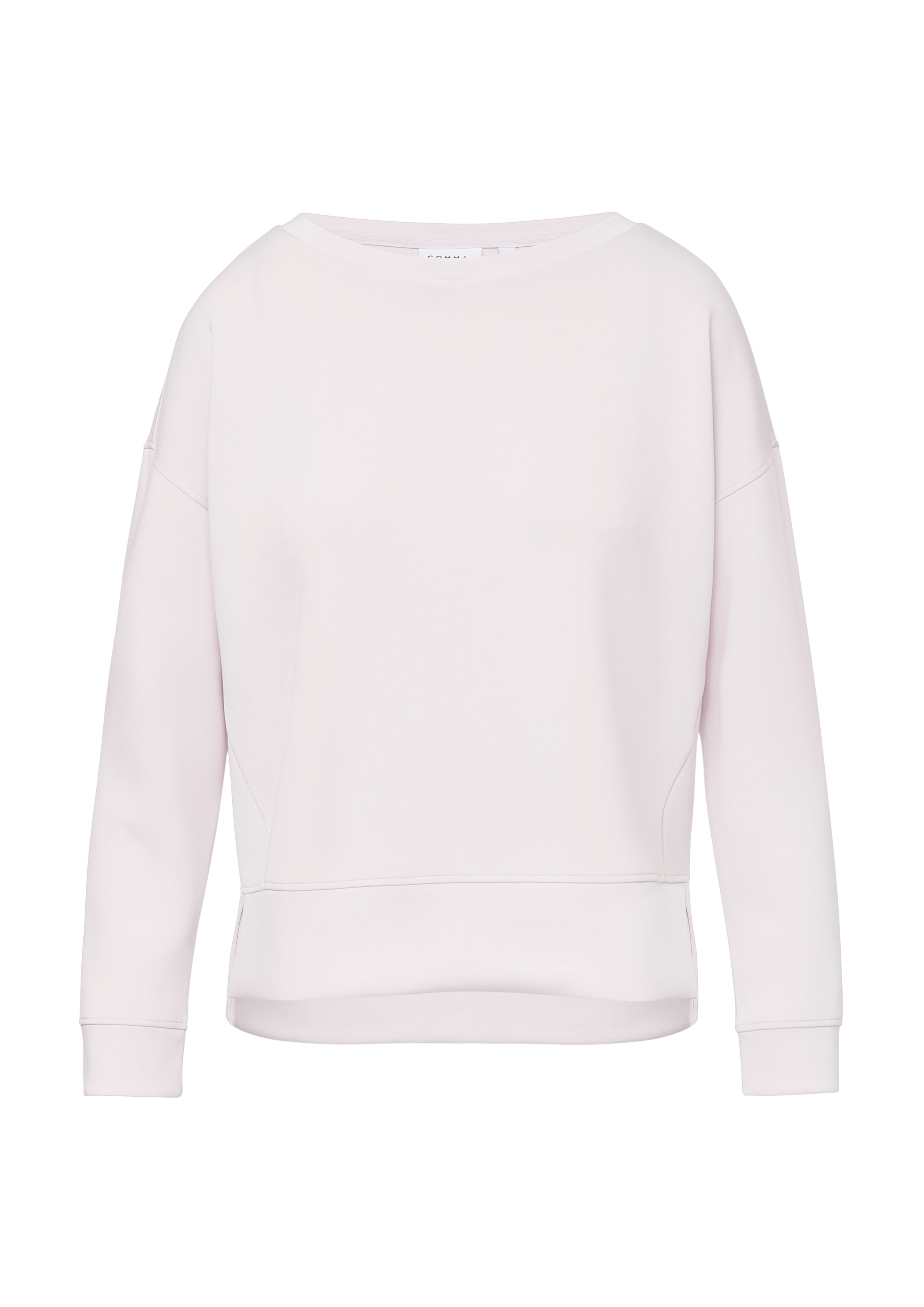 comma casual identity Sweatshirt, unifarben, casual, relaxed fit, Materialmix, Rundhals