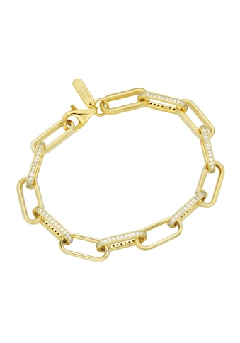 Armband »Armband Gliederkette mit Zirkonia, vergoldet, Silber 925«