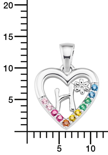 Prinzessin Lillifee Kette mit Anhänger »Herz/Buchstaben, 2027876«, mit Zirkonia (synth.)