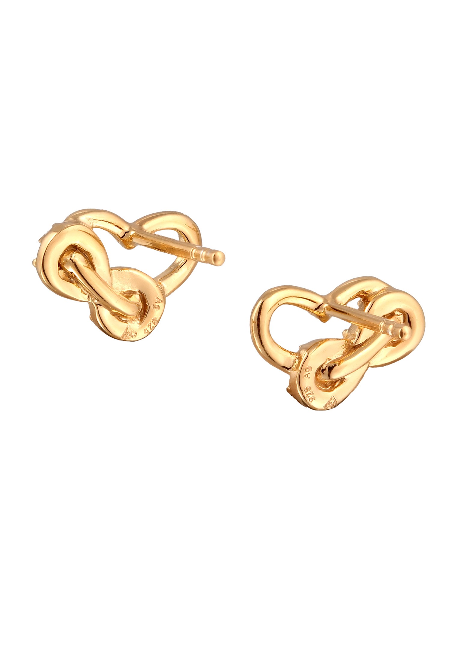 Elli Paar Ohrstecker »Ohrringe Ohrstecker Herz Infinity Kristalle Weiß 925 Sterling Silber«