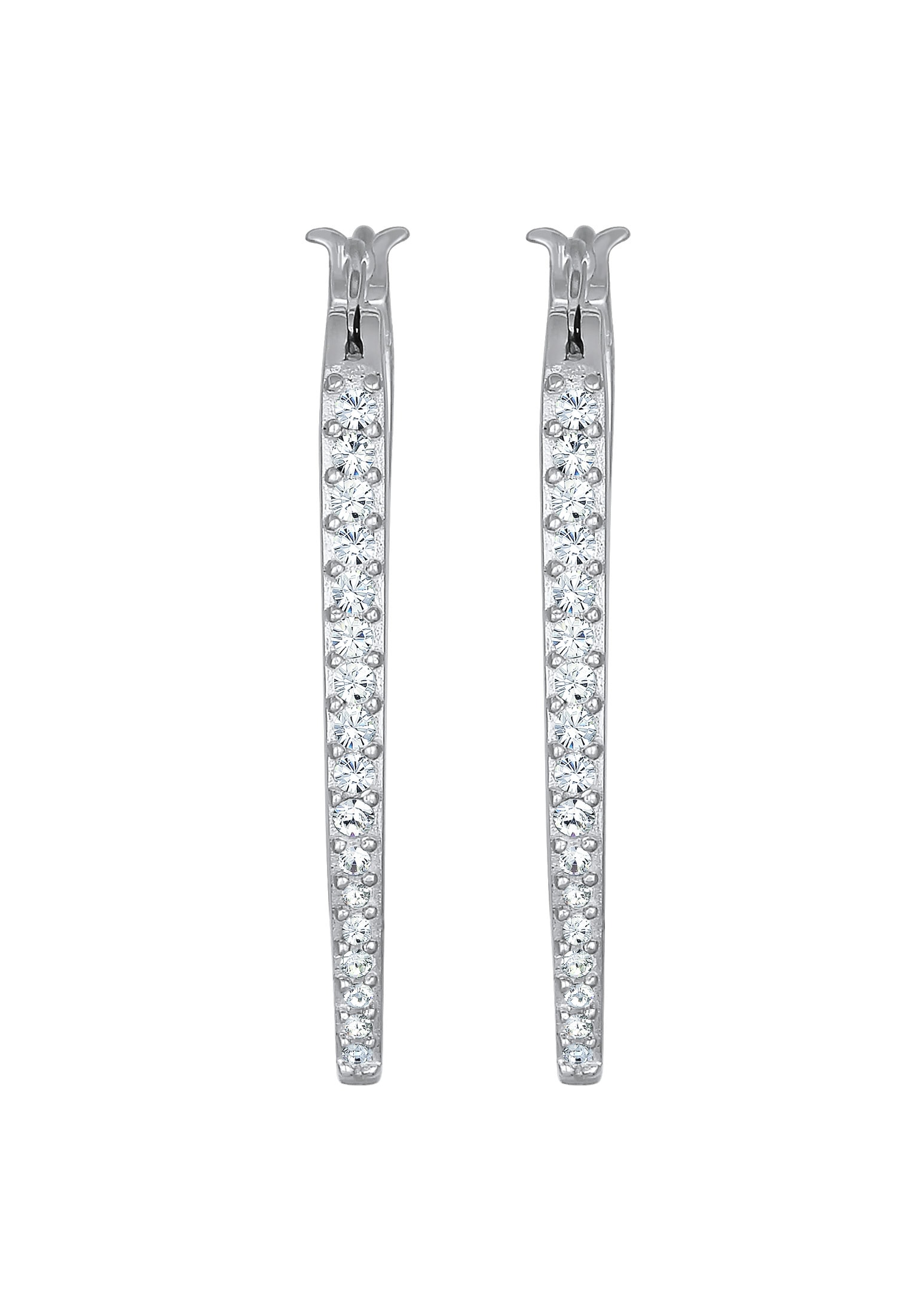 Elli Paar Creolen »Ohrringe Creolen Oval Elegant 925 Silber, mit Kristallen von Swarovski®«