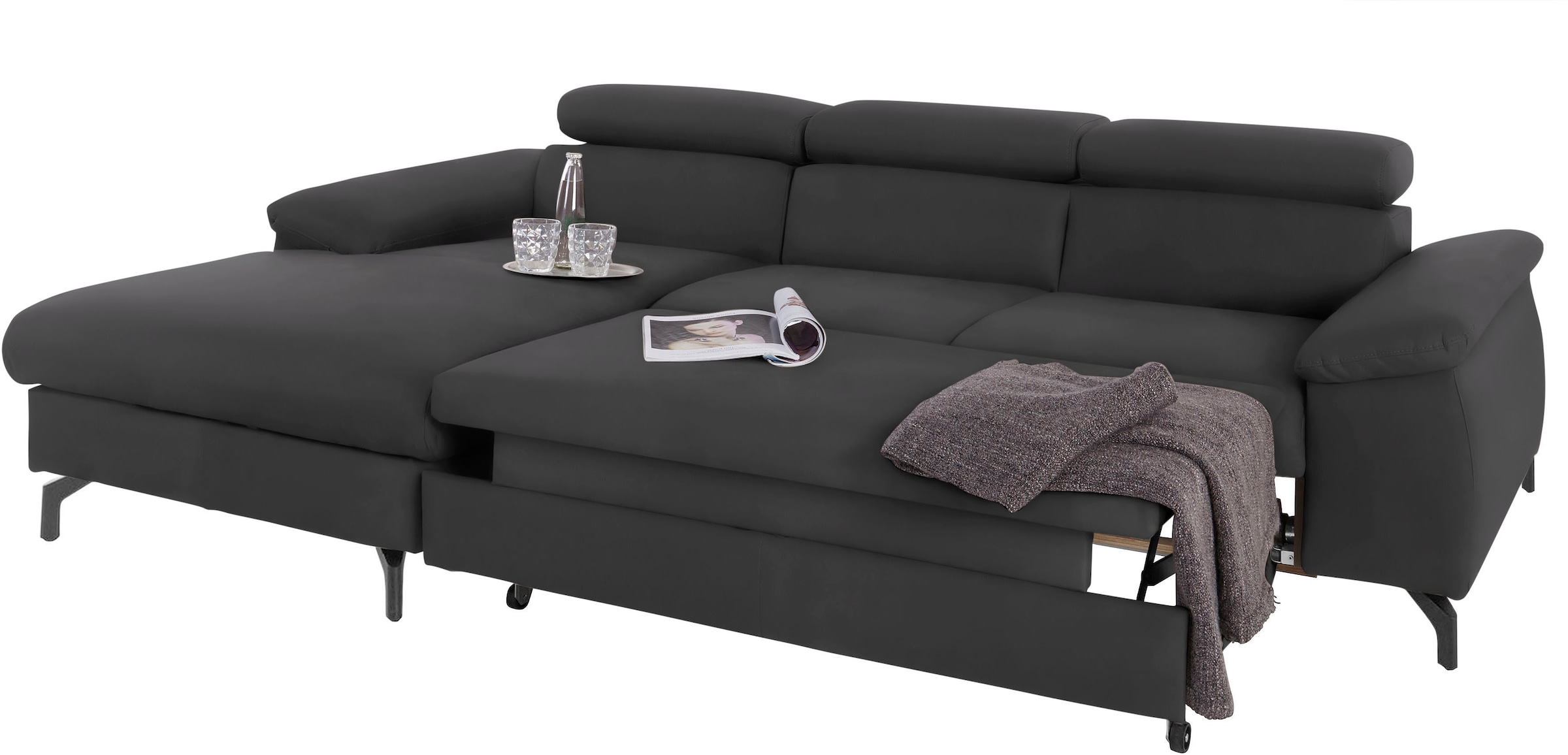 COTTA Ecksofa »Kitty L-Form«, mit Kopfteilverstellung, wahlweise mit Bettfunktion & Bettkasten