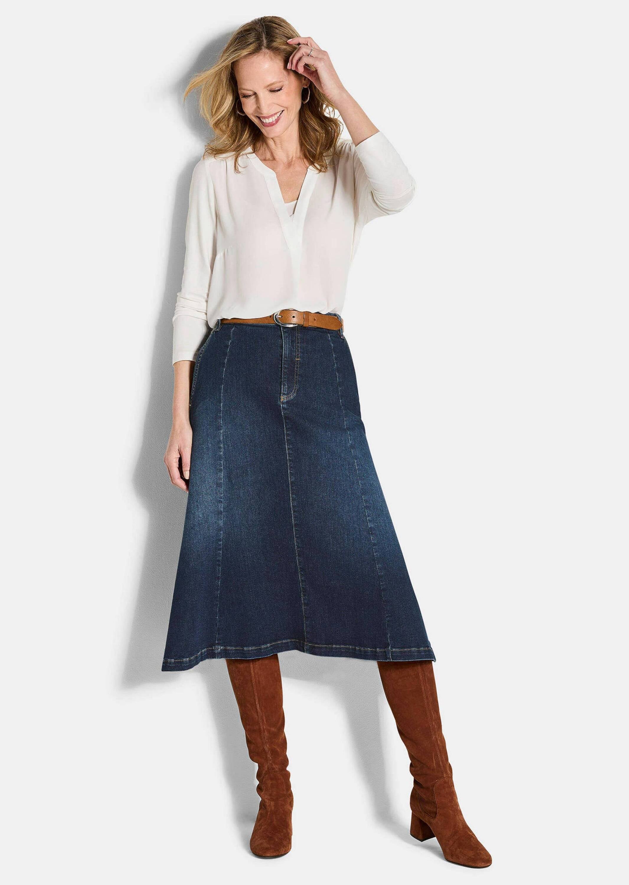 GOLDNER Jeansrock »Kurzgröße Bequemer Denim-Rock mit Formbund«