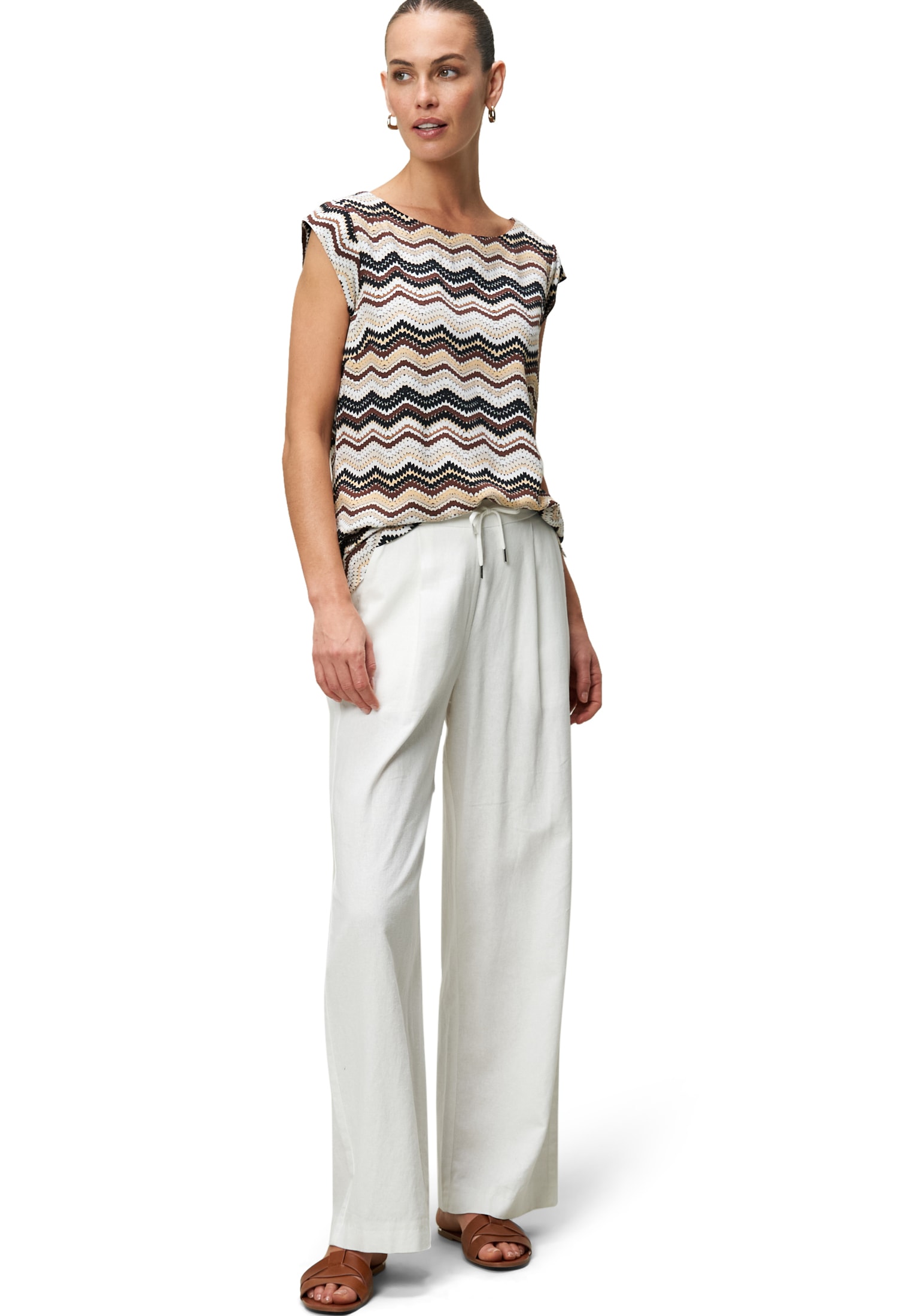 Zero Klassische Bluse »Bluse mit Zickzackmuster«