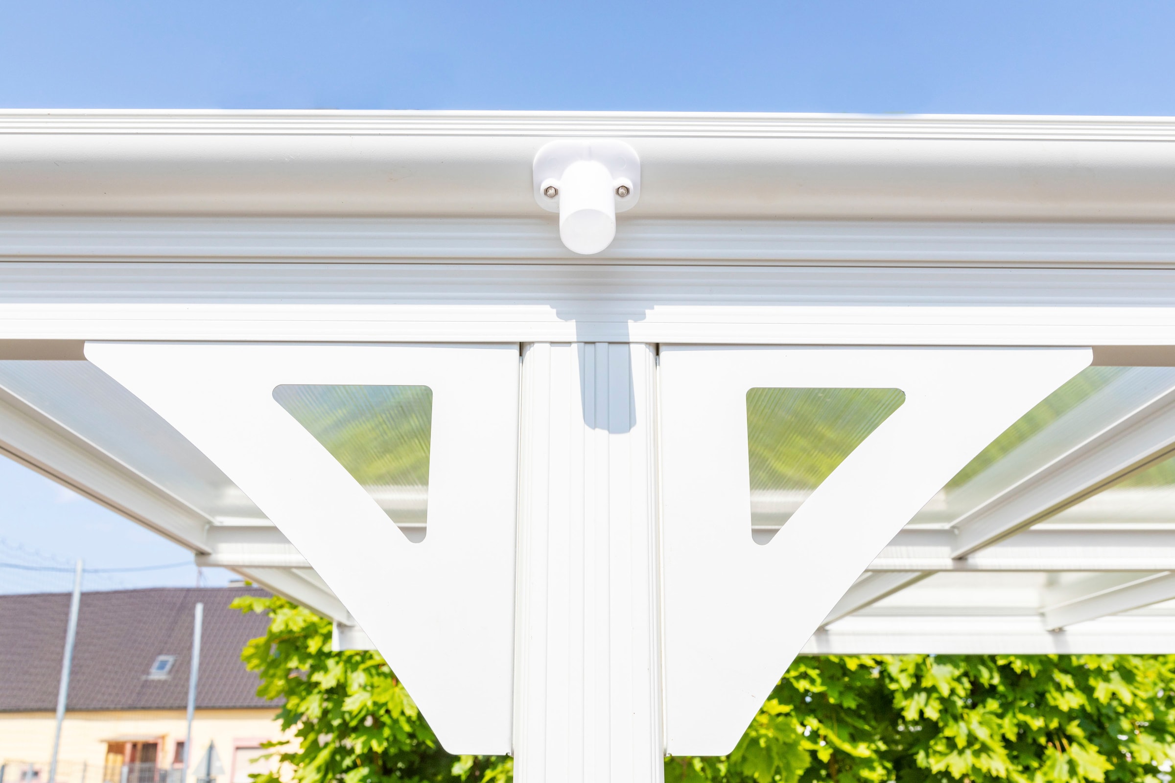 WESTMANN Einzelcarport »Flachdach«, Aluminium, 280 cm, Weiß, aus Aluminium, inkl. Regenrinne und Schrauben-Kit