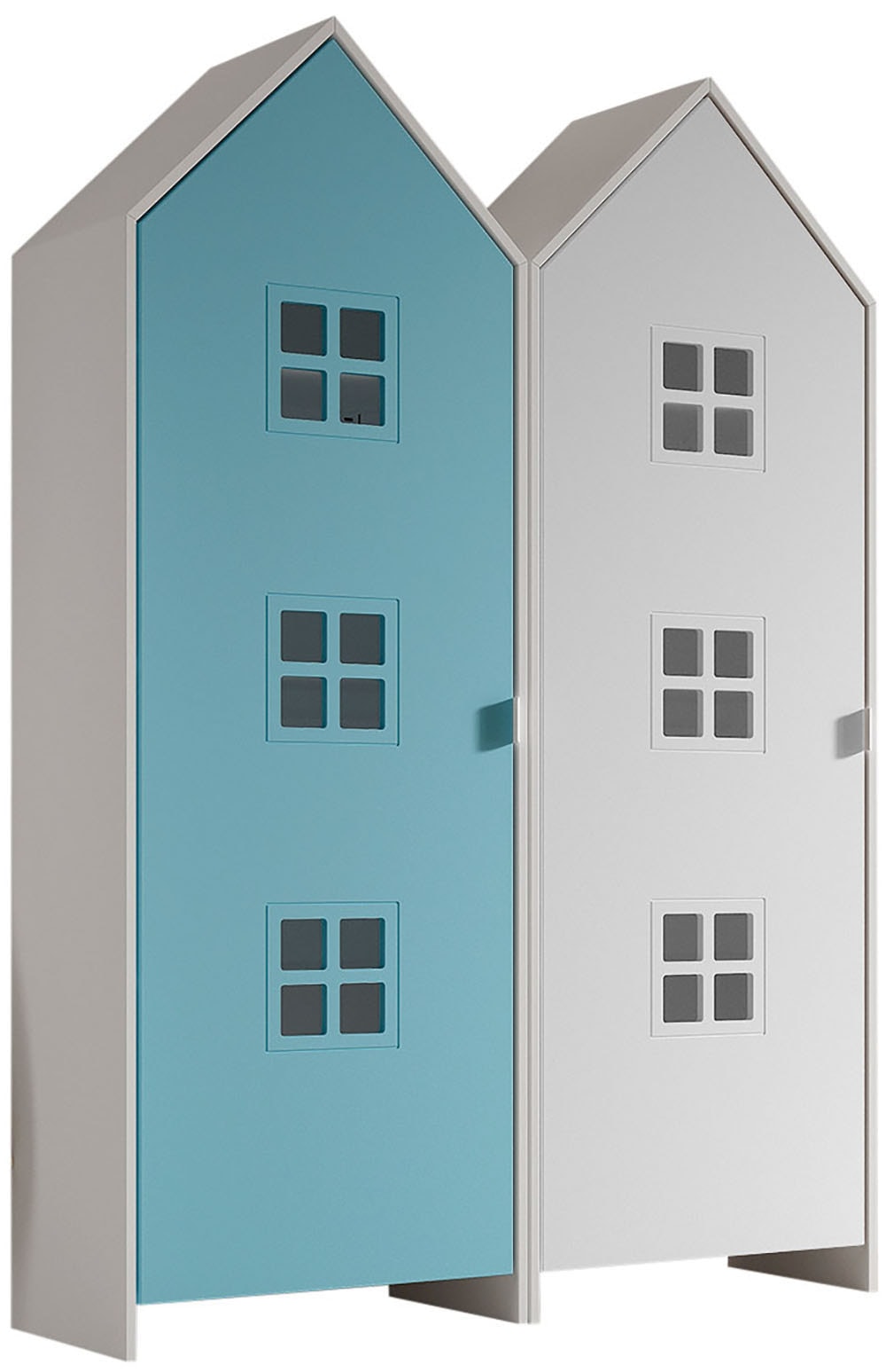 Vipack Kleiderschrank »Set Casami Bruges in trendigem Design, 2 Kleiderschränke« Schranktüren in verschiedenen Farbkombinationen und Fensteranordnungen, 2 Stk. tlg. variable Anordnung, Kleiderschränke mit Böden und Kleiderstange