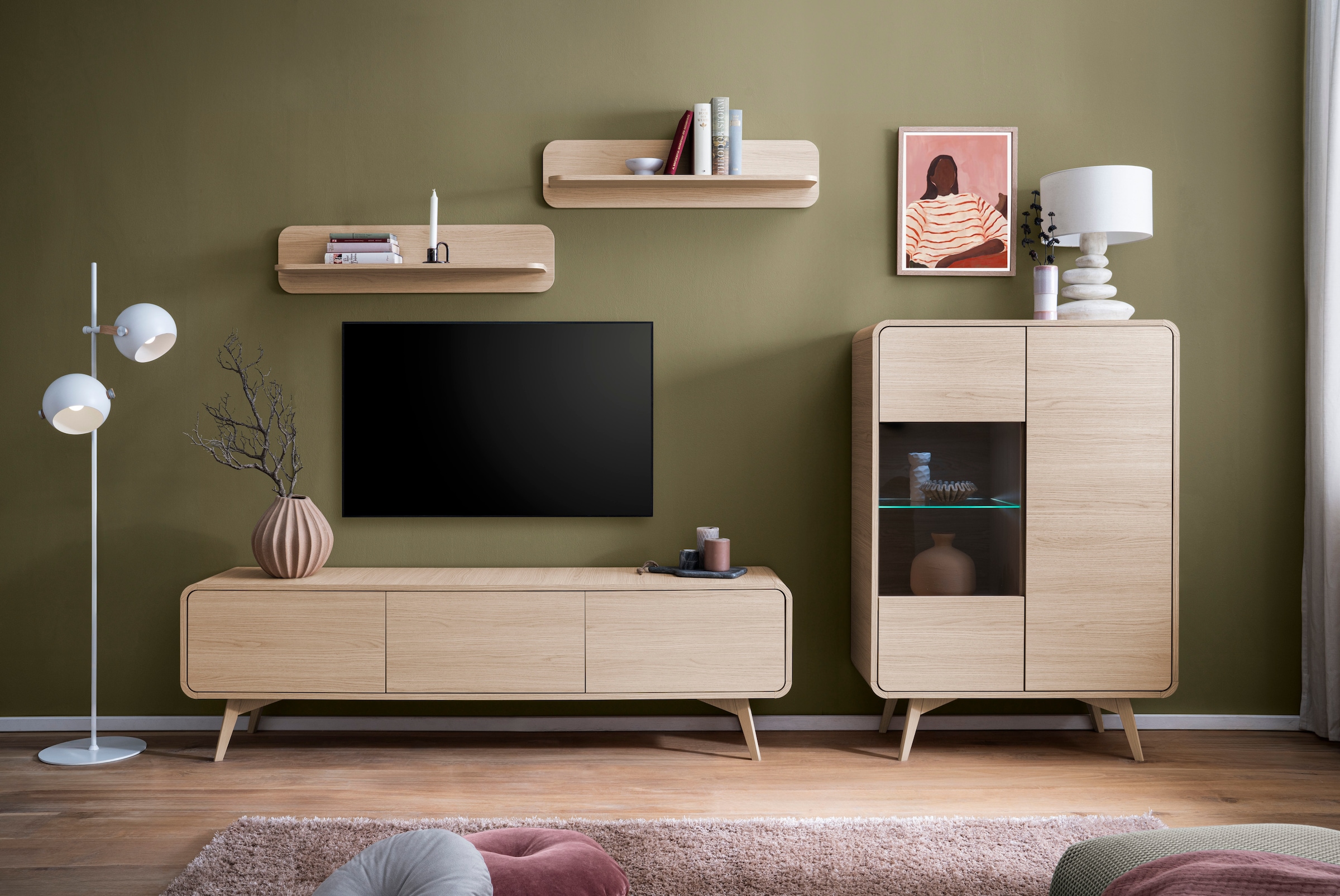 Home affaire Wohnwand »Torsby, moderne Anbauwand, Komplettset im Scandi-Stil« Set, 4 Stk. tlg.