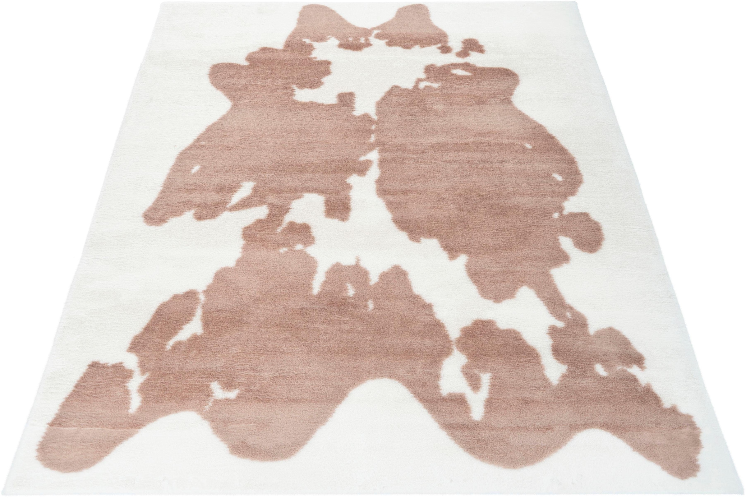 Bruno Banani Hochflor-Teppich »Makayla«, rechteckig, 30 mm Höhe, Kuhfell-Muster, Kunstfell, weicher Flor