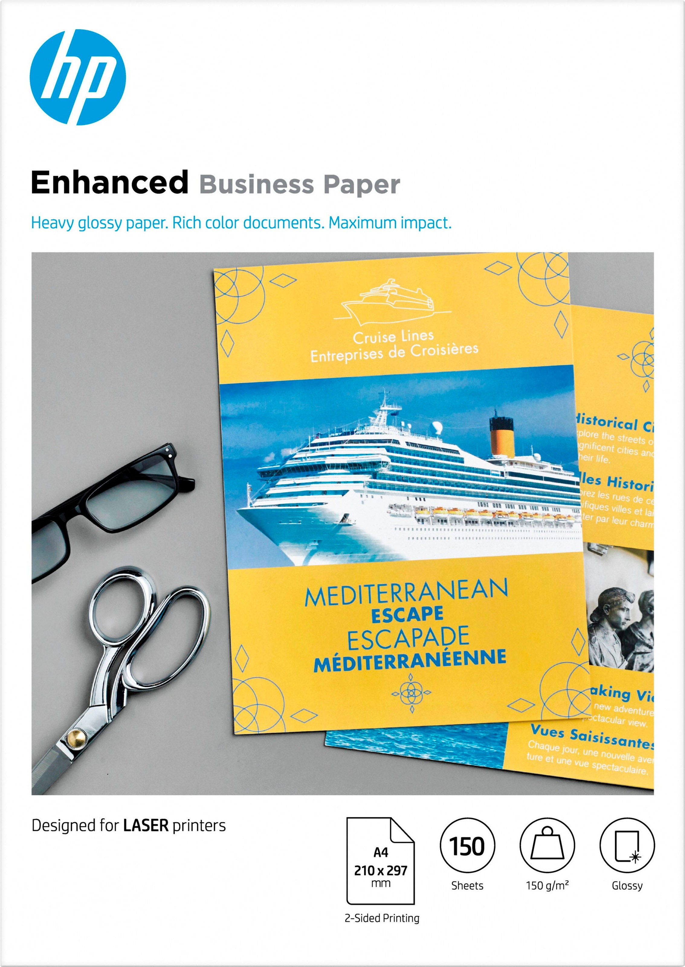 Hp Fotopapier »Professional Laser-Papier glänzend« DIN-A4 in weiß