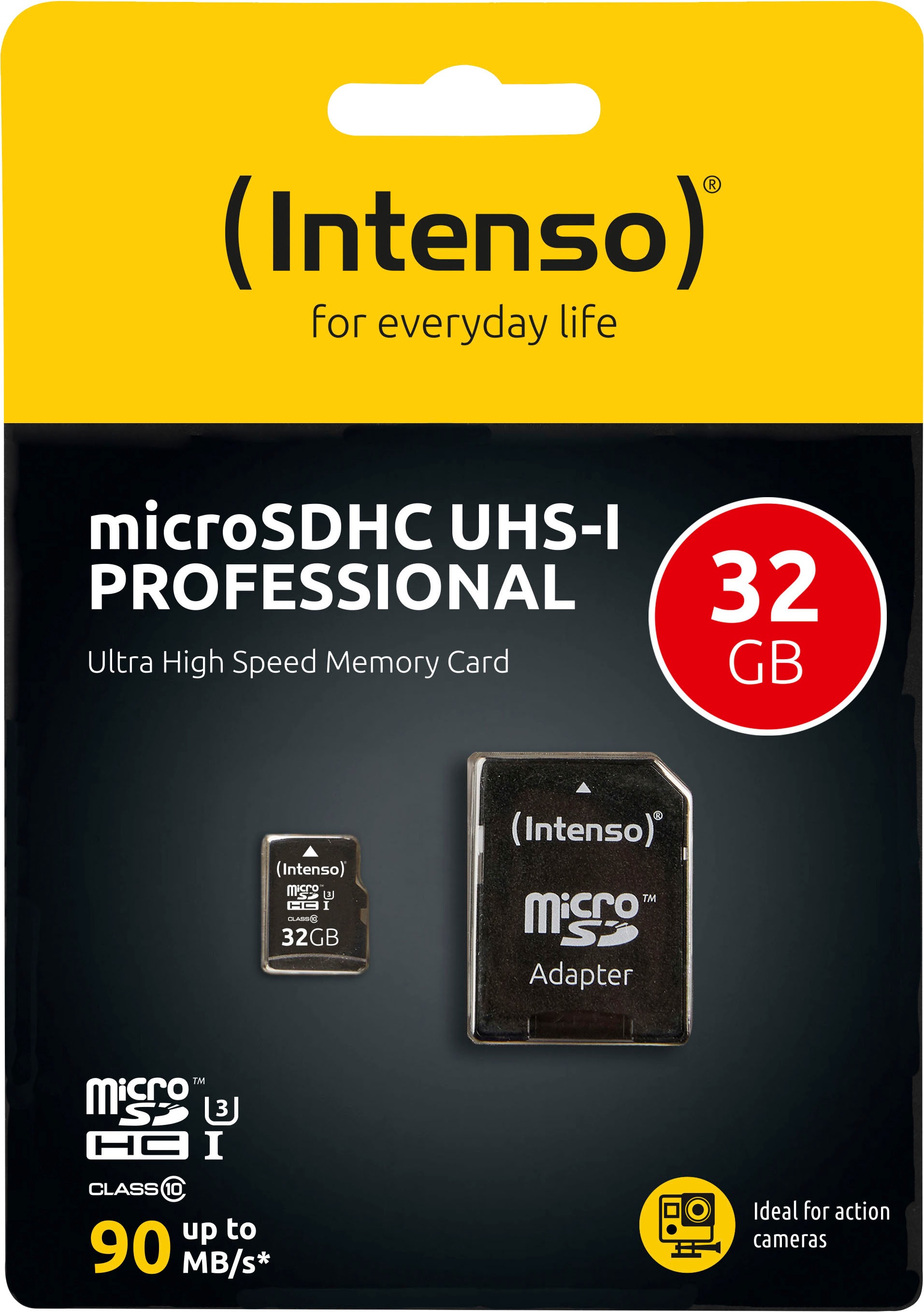 Intenso Speicherkarte »microSDHC UHS-I Professional + SD-Adapter«