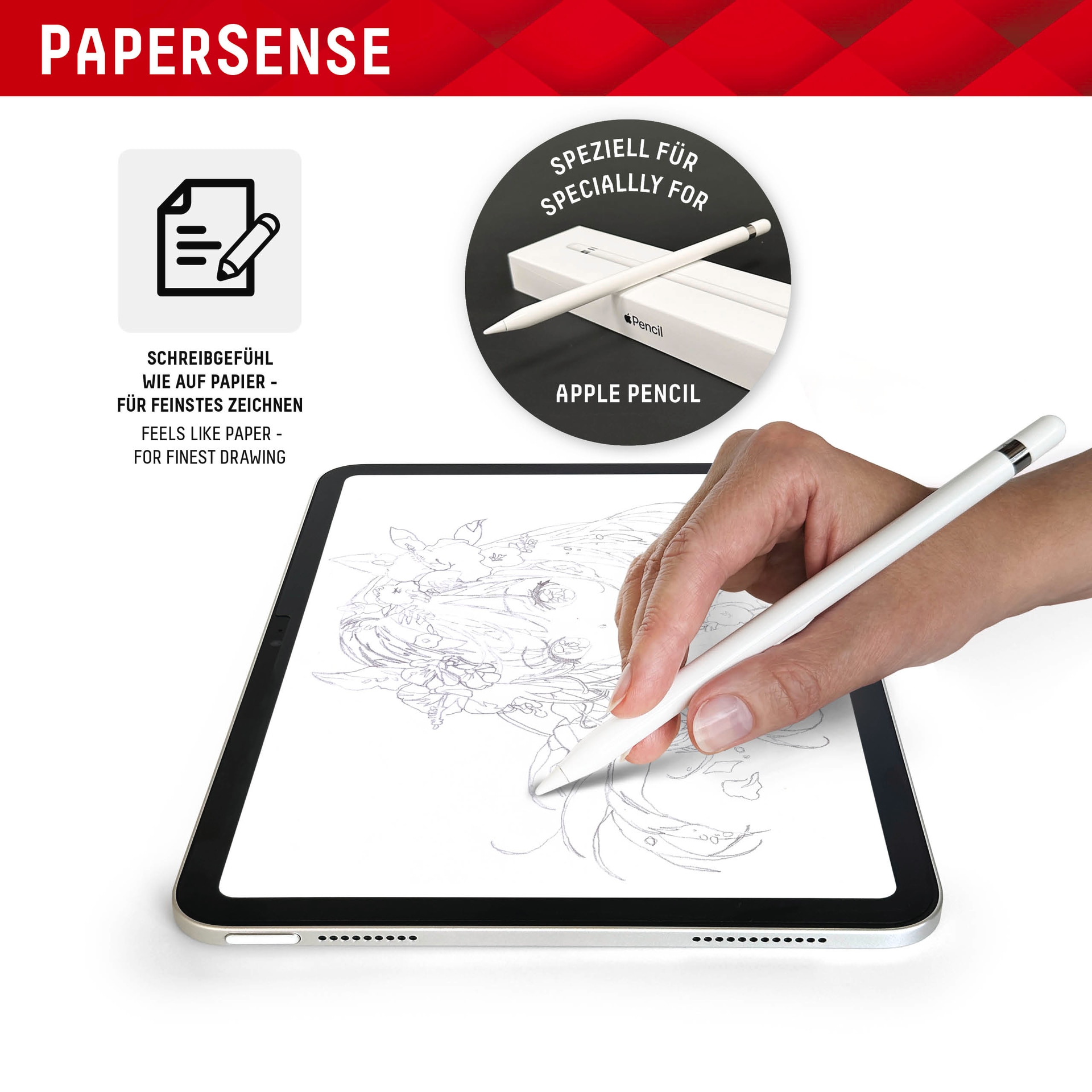 Displex Displayschutzfolie »Tablet PaperSense«, für Apple iPad 10,9" (10. Gen., 2022)-Apple iPad 11" (2025)-Apple iPad Air 11" (2024/2025), Schreiben wie auf Papier