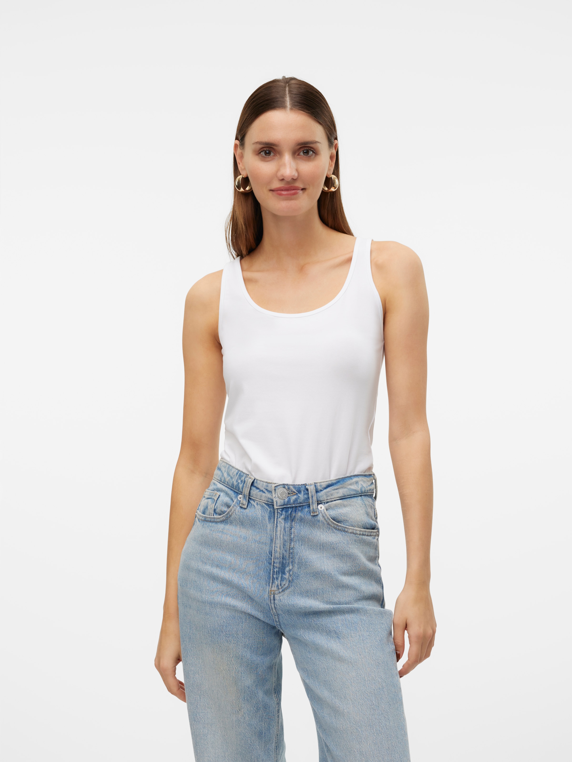 Vero Moda Tanktop »VMLULU LONG TANK TOP  JRS GA NOOS« Baumwollmischung, regular fit