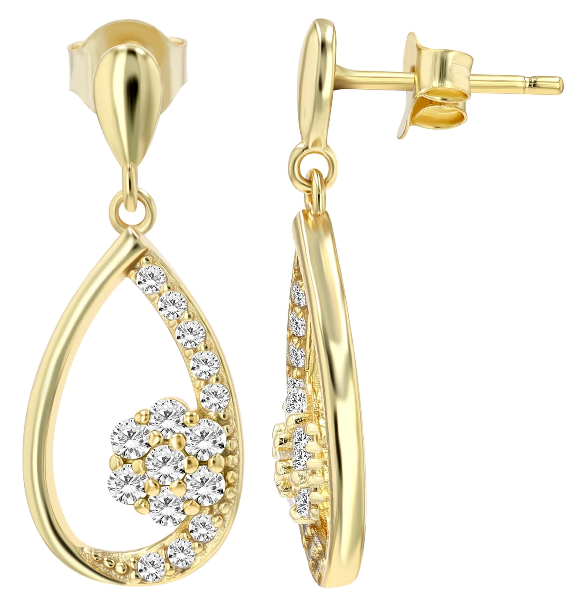 Adelia´s Paar Ohrhänger »Damen Ohrringe ¿ Ohrhänger aus 925 Silber mit Zirkonia«