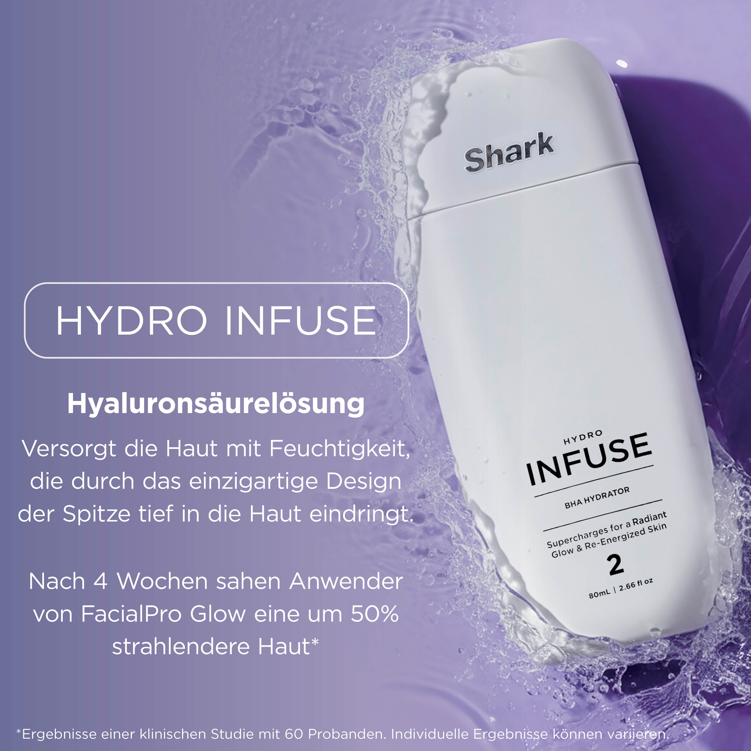 Shark Elektrische Gesichtsreinigungsbürste »FH320EUPL Facial Pro Glow« Hydro-Gesichtspflegesystem für Zuhause