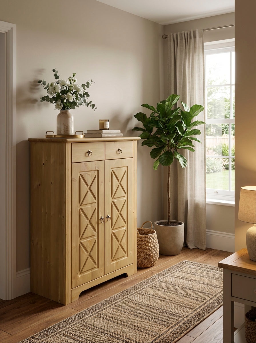 OTTO home Kommode »Hugo« B/T/H: 74/38/100 cm,  aus massiver Kiefer, Breite 74 cm,  2 Schubladen, FSC® zertifiziert