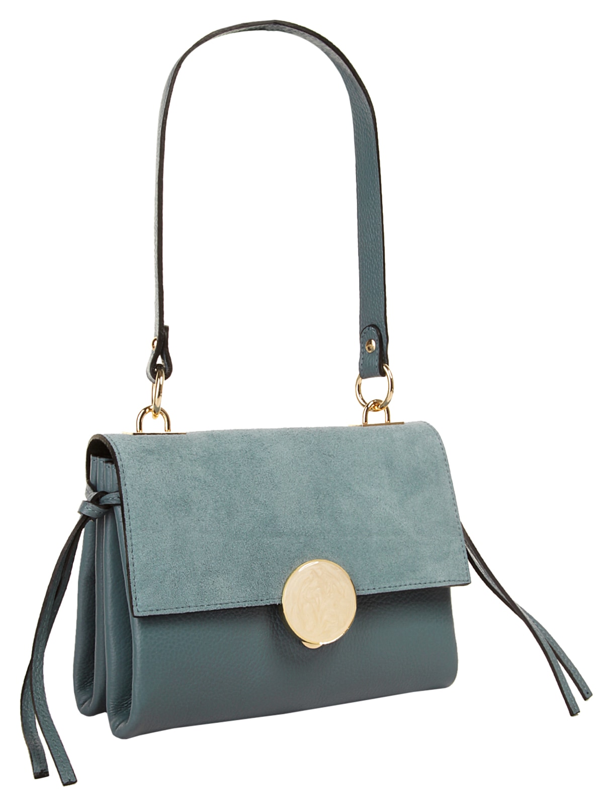 Cluty Umhängetasche, echt Leder, Made in Italy