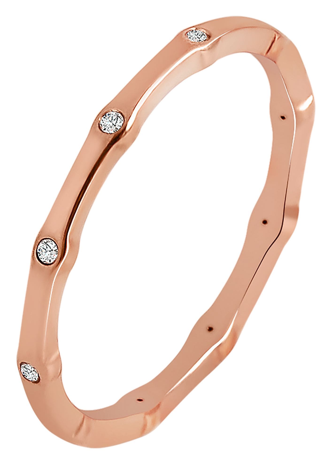 Adelia´s Fingerring »Damen Ring aus Edelstahl mit Strass Steinchen«
