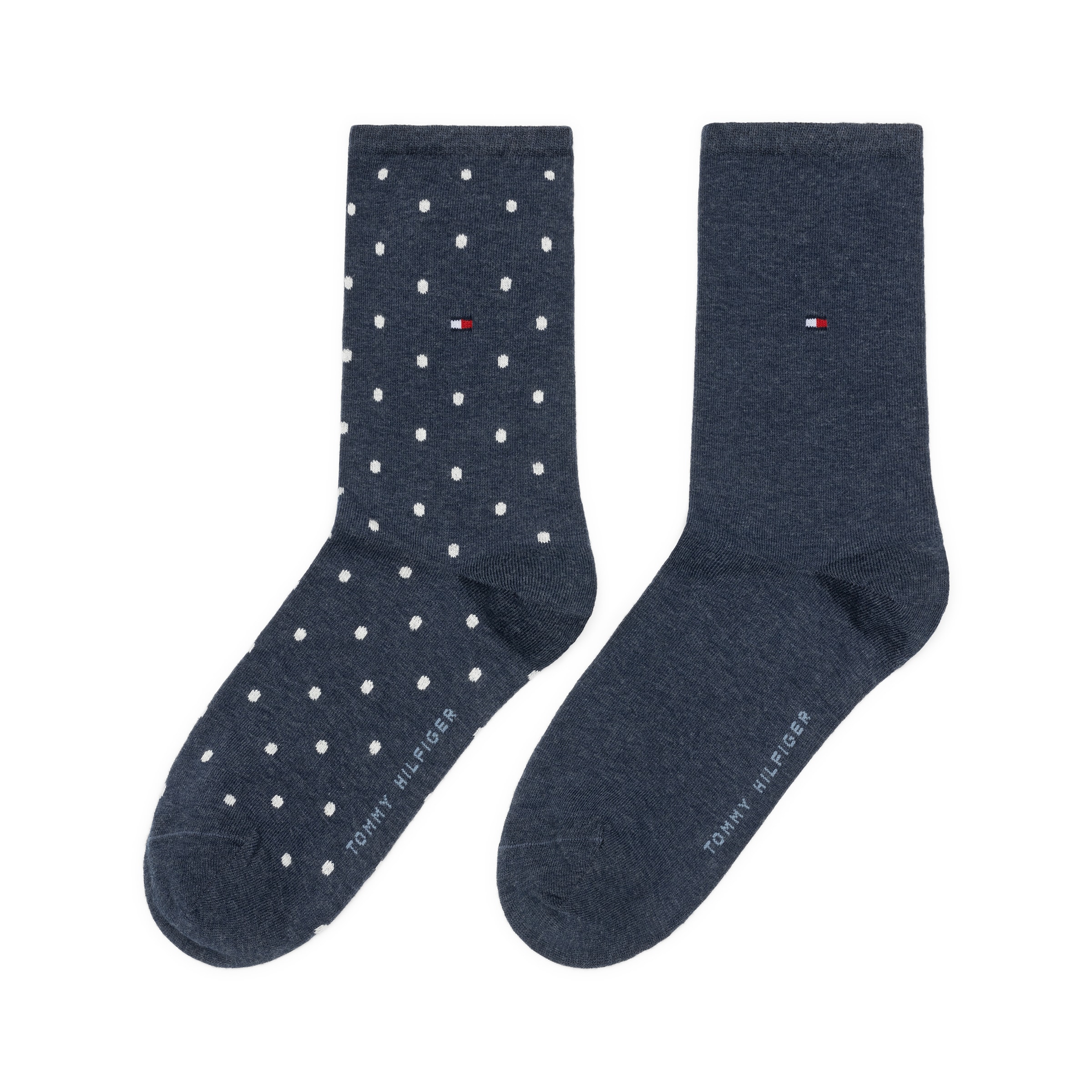 Tommy Hilfiger Socken »TH WOMEN SOCK DOT 2P«, (2 Paar), mit feinem Rippenbündchen und Logostickerei