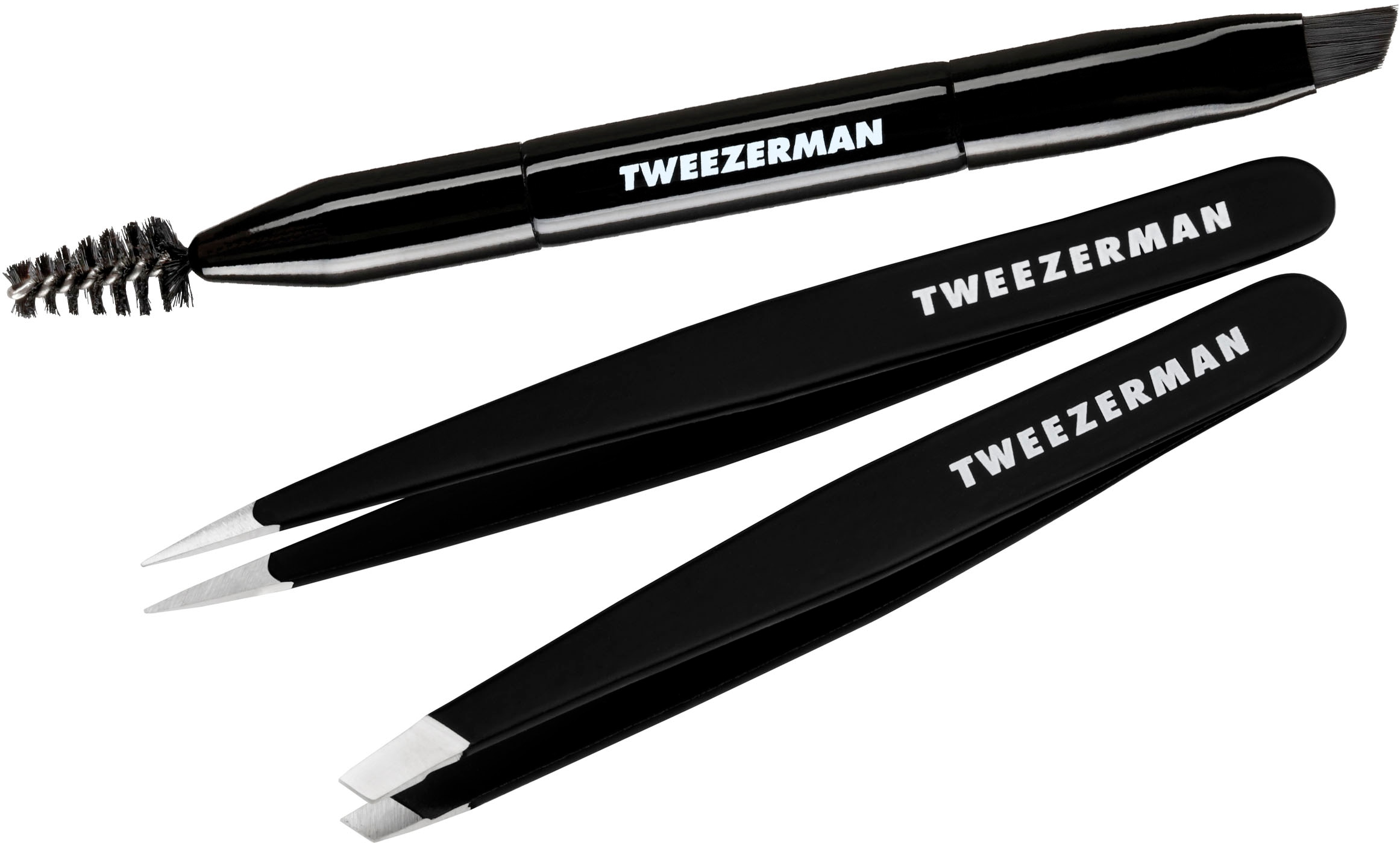 TWEEZERMAN Scheren-Set »Brow Shaping Set: Augenbrauenstyling«, (Set, 3-tlg.), Pinzetten und Augenbrauenbürste