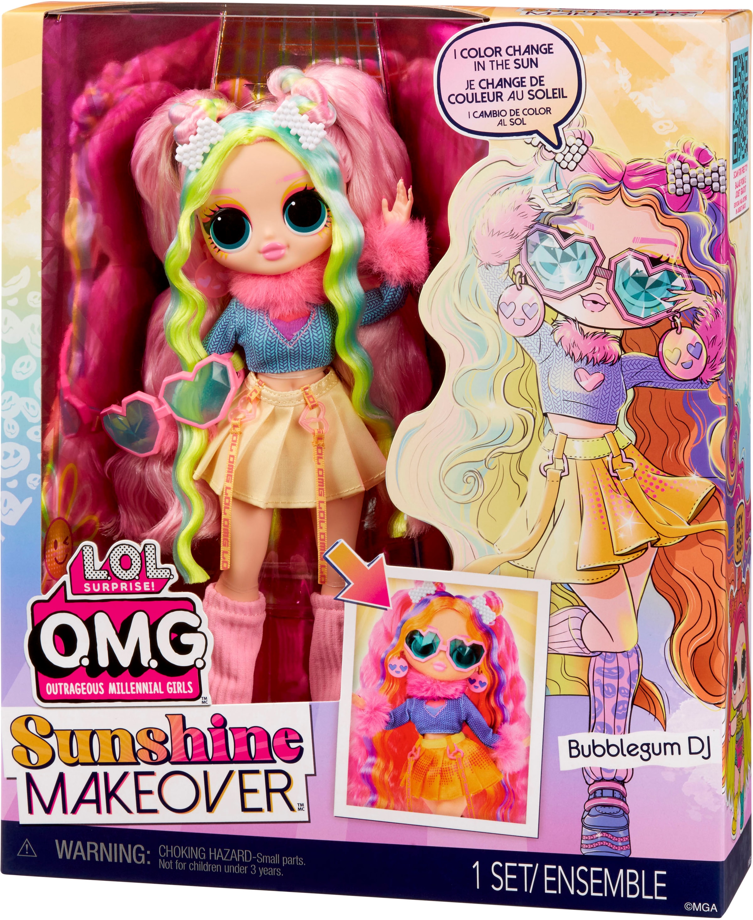 L.O.L. SURPRISE! Anziehpuppe »OMG Sunshine Color Change - Bubblegum DJ«