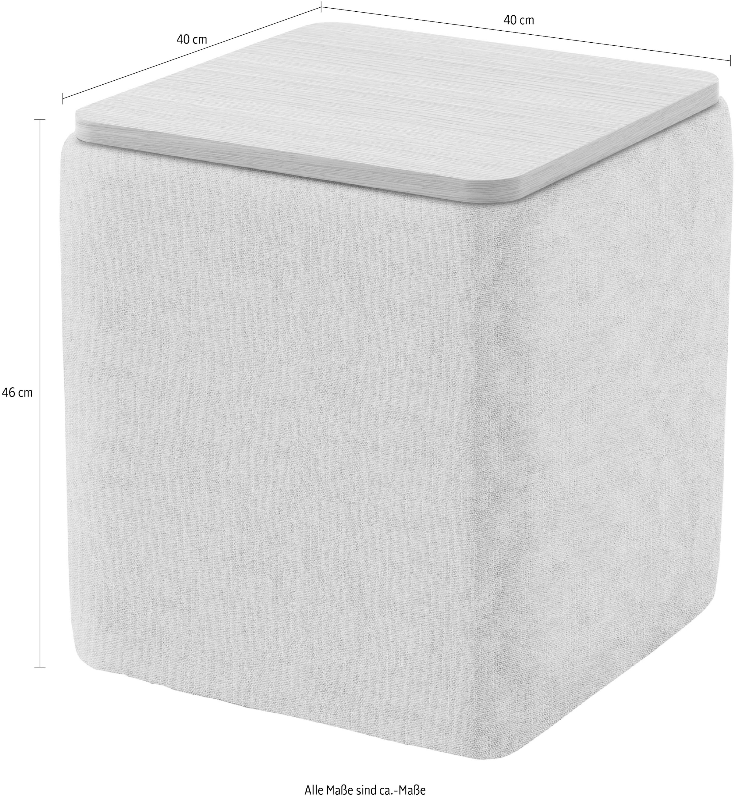 Home affaire Stauraumhocker »Kyro, Stauraum mit Tischplatte Eiche, Breite 40 cm« Stylisch, handlich und praktisch für dein Schlafzimmer