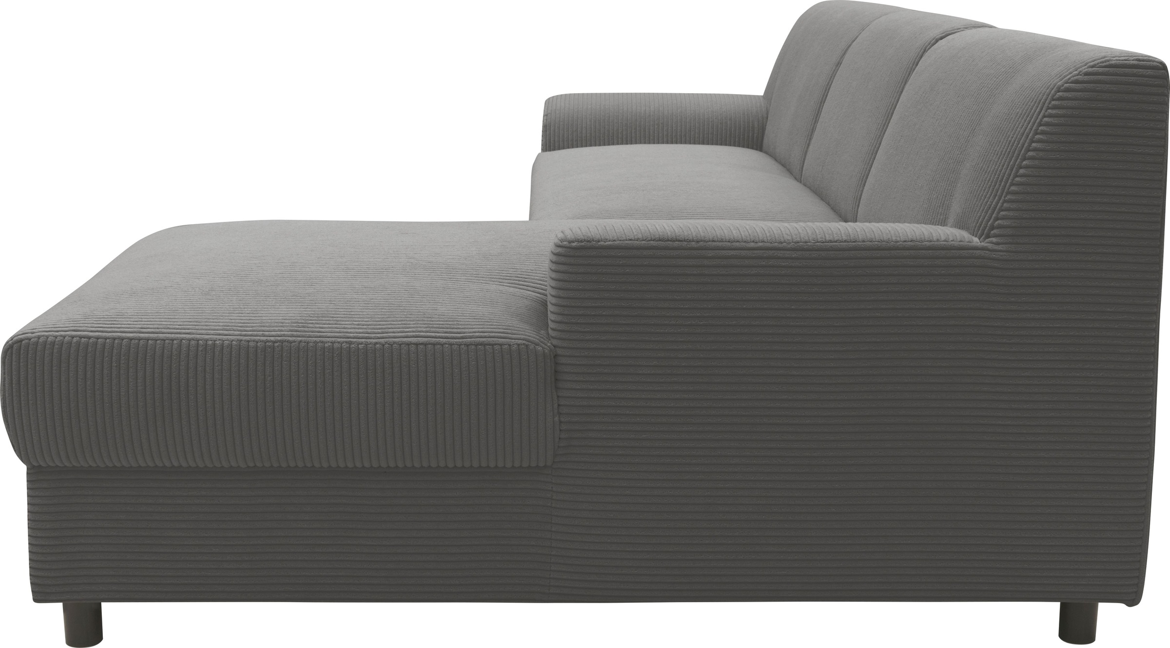 DOMO collection Ecksofa »Turah 2, L-Form, Cord oder Luxus-Microfaser, komfortabler Federkern«, B/T/H: 241/146/79 cm, incl. Zierkissen, wahlweise mit Bettfunktion