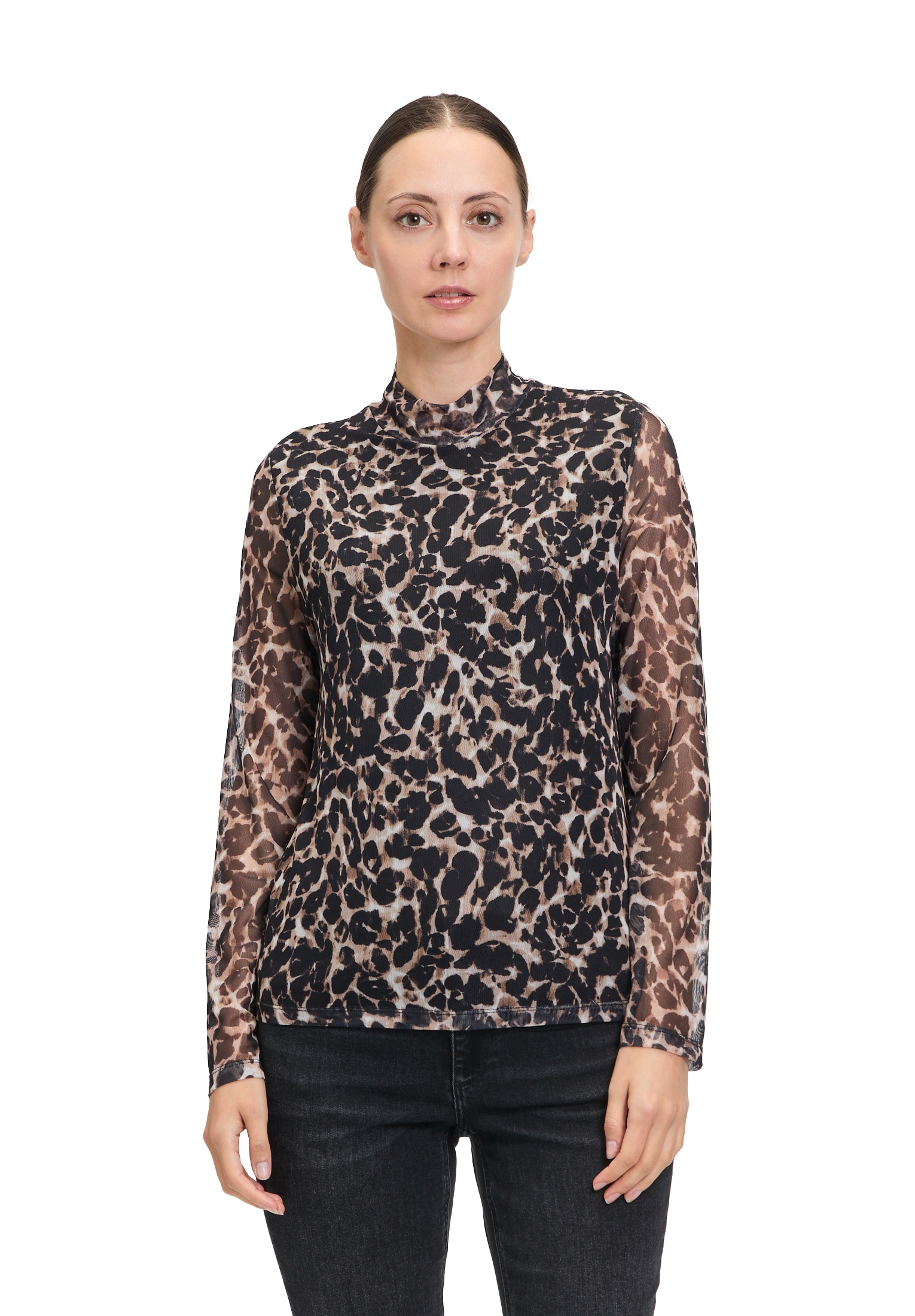 Betty&Co Langarmshirt »Leicht transparentes Shirt mit Stehkragen«