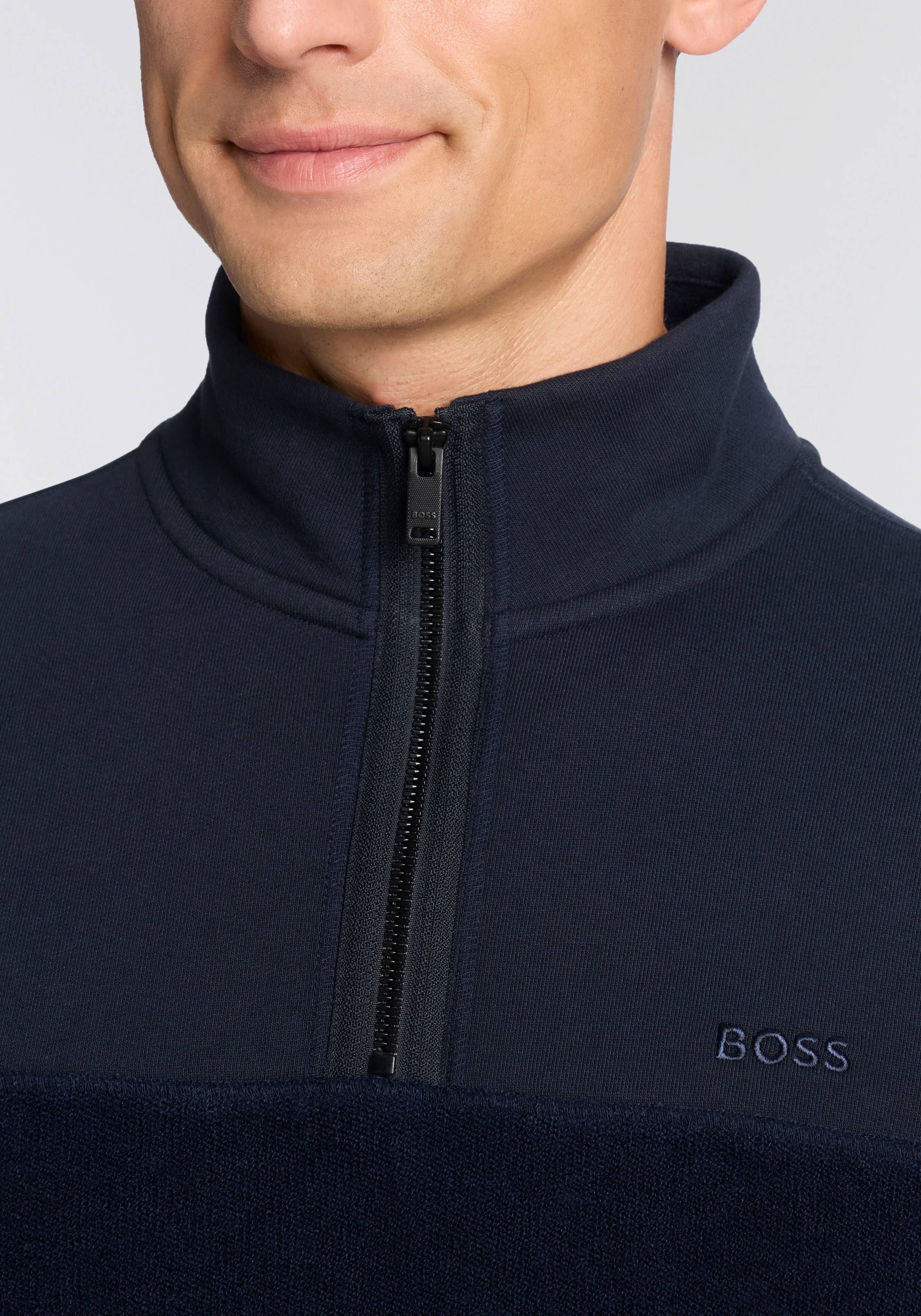 BOSS ORANGE Sweatshirt »Ze winterbrush«, regular fit, mit Stehkragen und Reißverschluss
