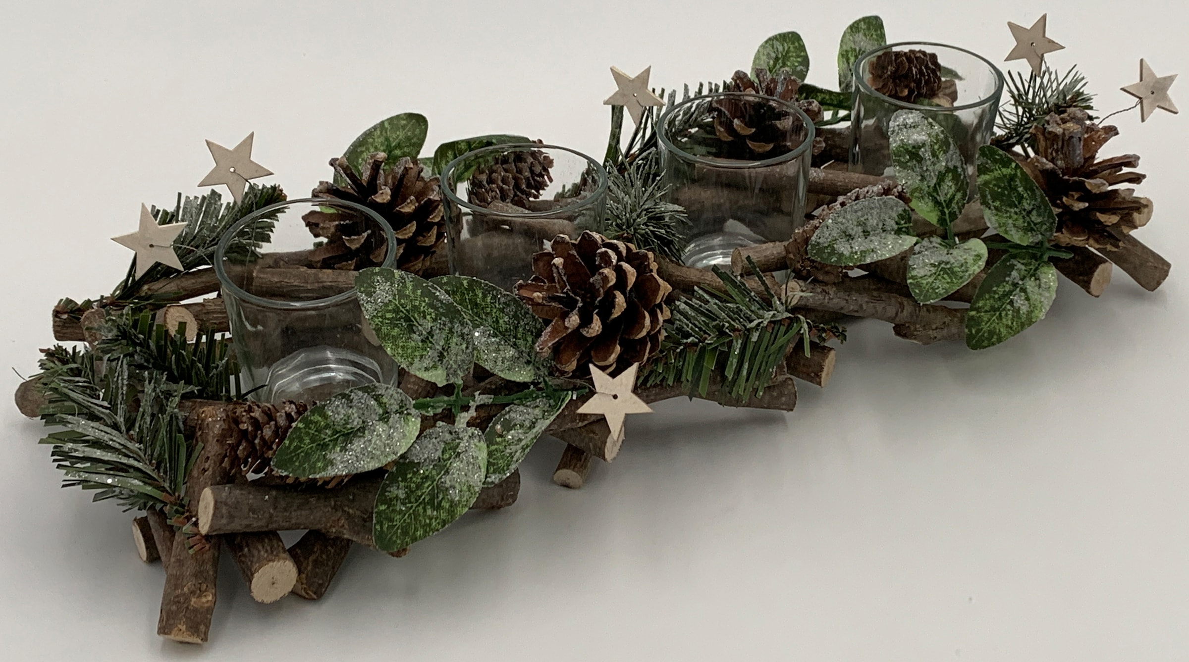 Zapfen L. geschmückt, ca. St.), + 40cm affaire Home Tannenzweigen, mit Blättern, (1 im OTTO Adventsleuchter Shop »Weihnachtsdeko«, Online Sternen