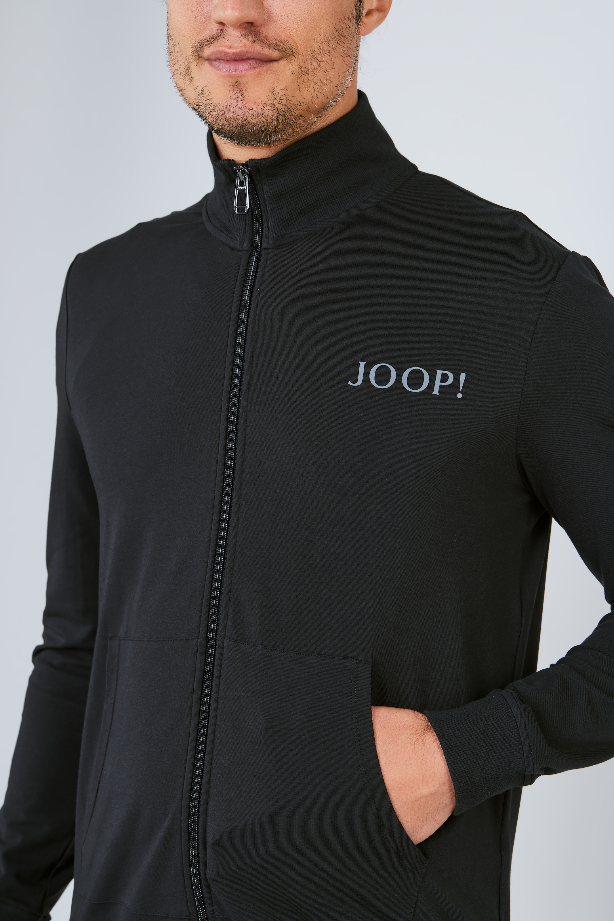 JOOP! Sweatjacke »Comfort« Stehkragen, Regular Fit, geteilte Kängurutaschen, langärmelig