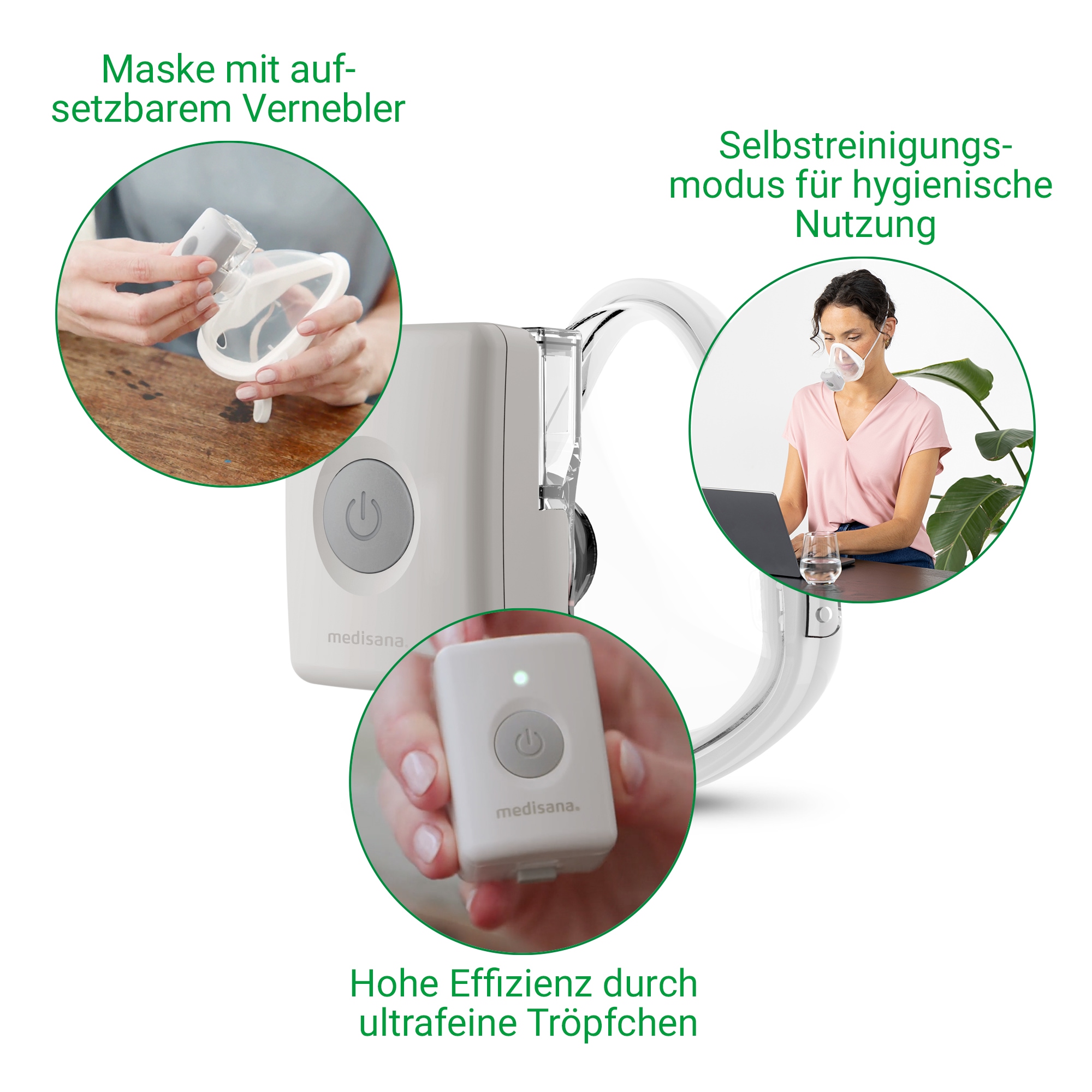 Medisana Inhalationsgerät »IN 705, ideal bei Asthma oder Erkältungen«, Inkl. auskochbarer Maske
für Erwachsene und Kinder