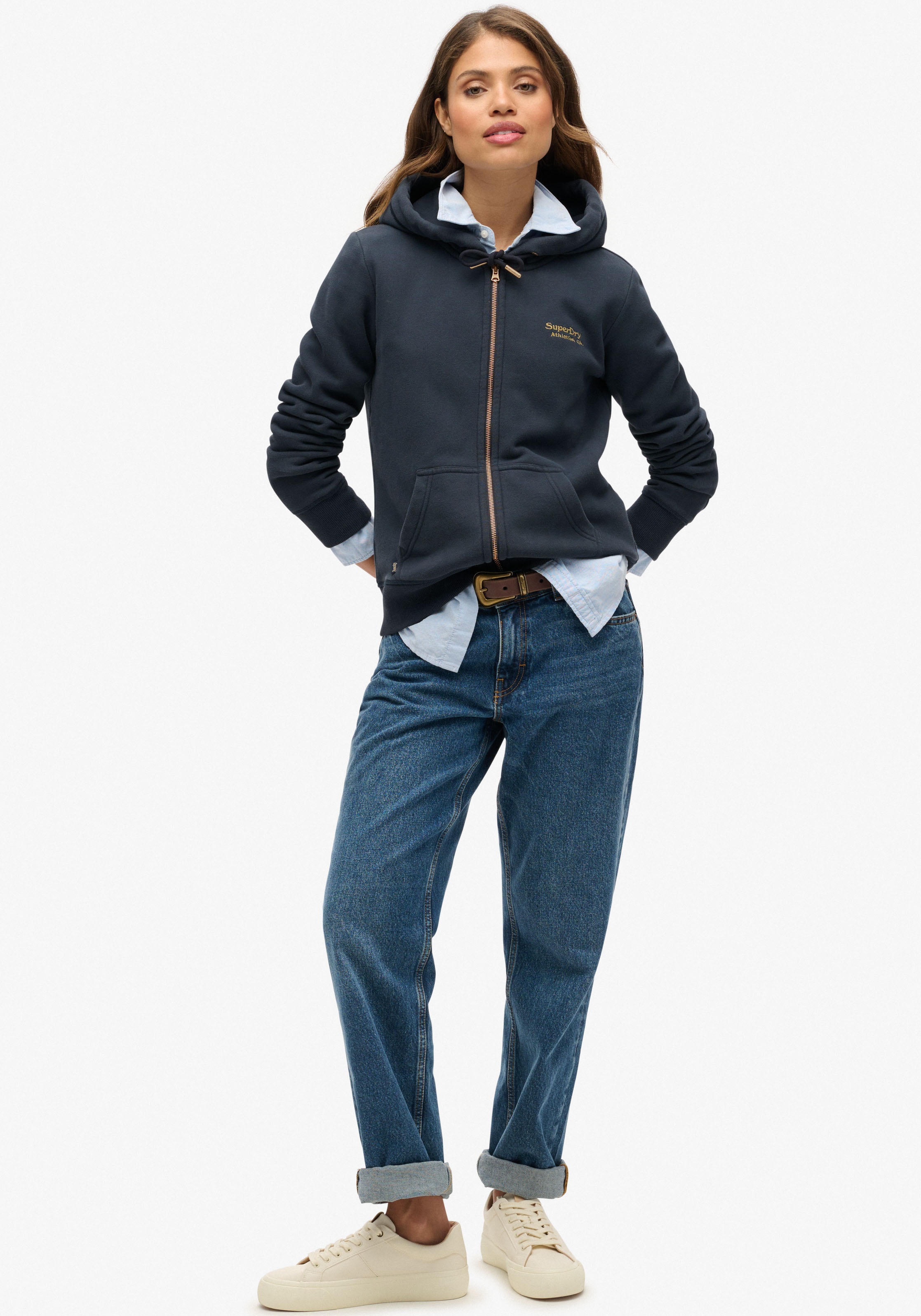 Superdry Kapuzensweatjacke »ESSENTIAL LOGO ZIP HOODIE«, mit Logostickerei