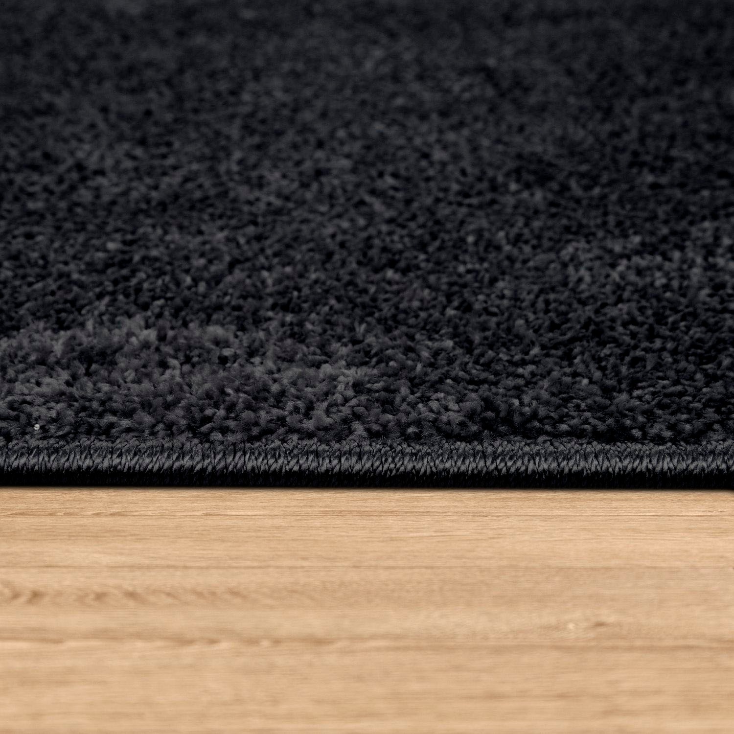 Paco Home Teppich »Porto 890« rund 13 mm Höhe Kurzflor, Uni-Farben, ideal im Wohnzimmer & Schlafzimmer