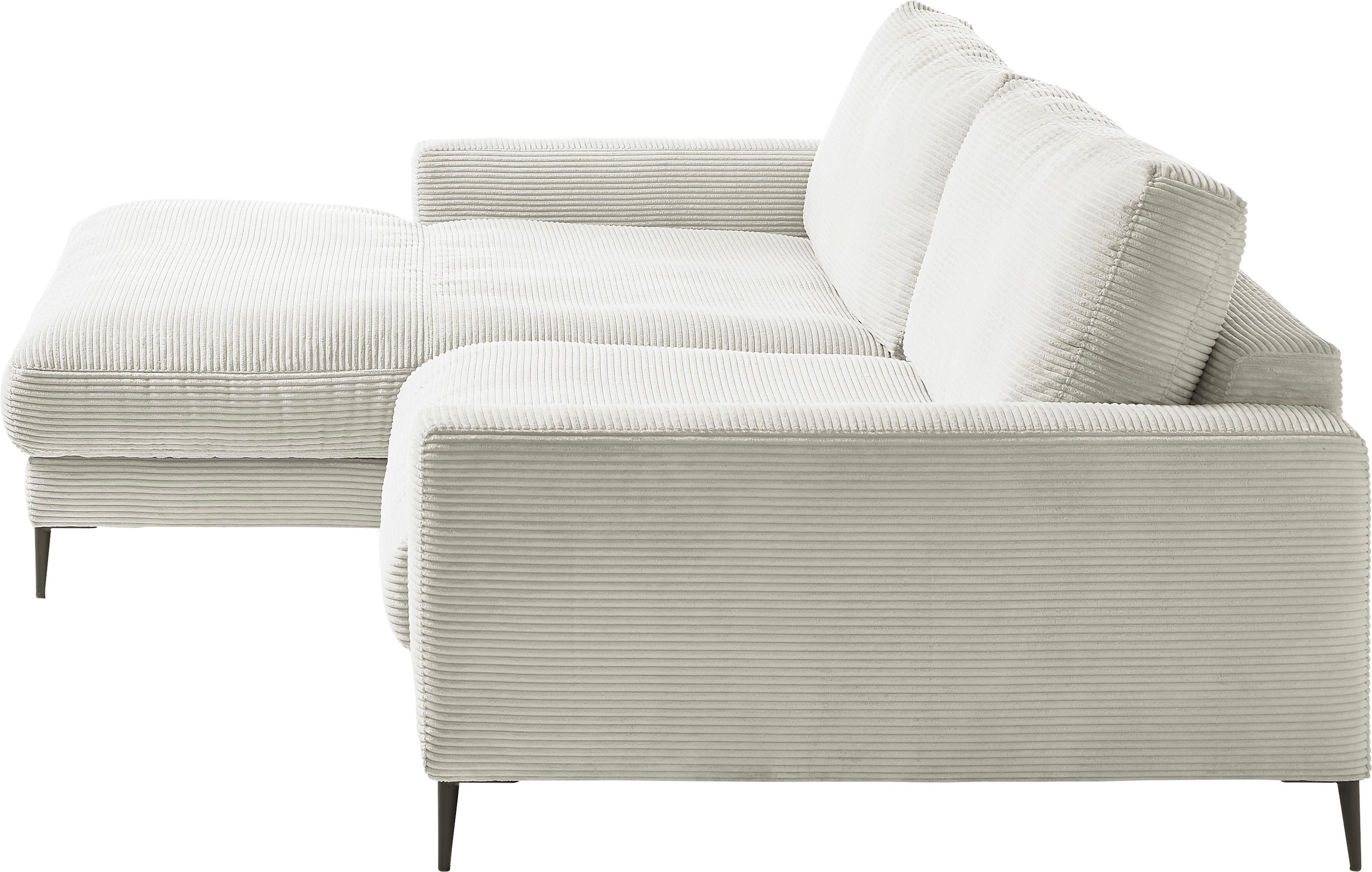 Home affaire Ecksofa »Downtown, B/T/H: 272/190/84 cm L-Form« weicher Sitzkomfort auch in Cord und Bouclé, incl. Zierkissen
