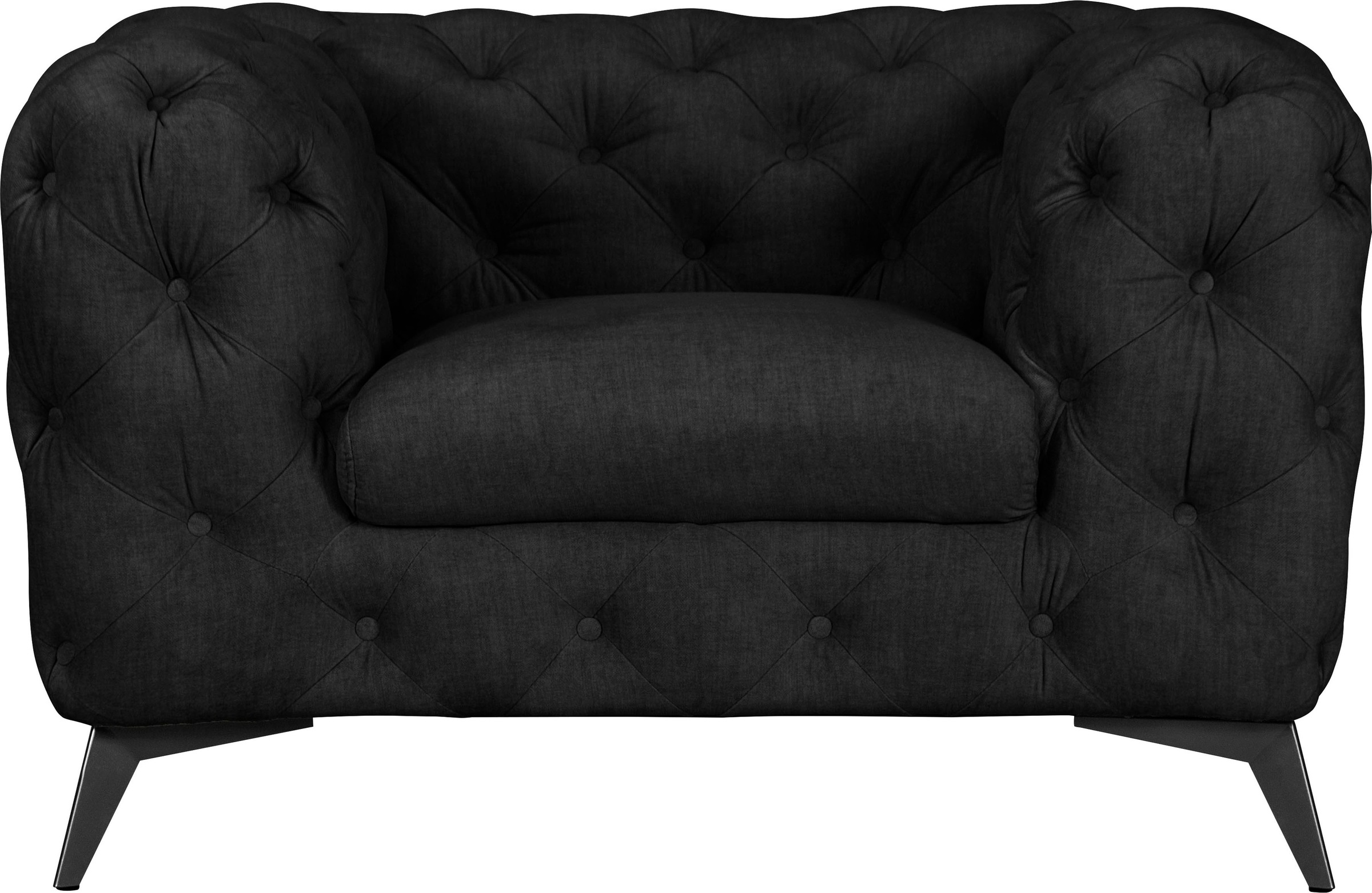 Leonique Chesterfield-Sessel »Glynis«, mit aufwändiger Knopfheftung in moderner Optik, Fußfarbe wählbar