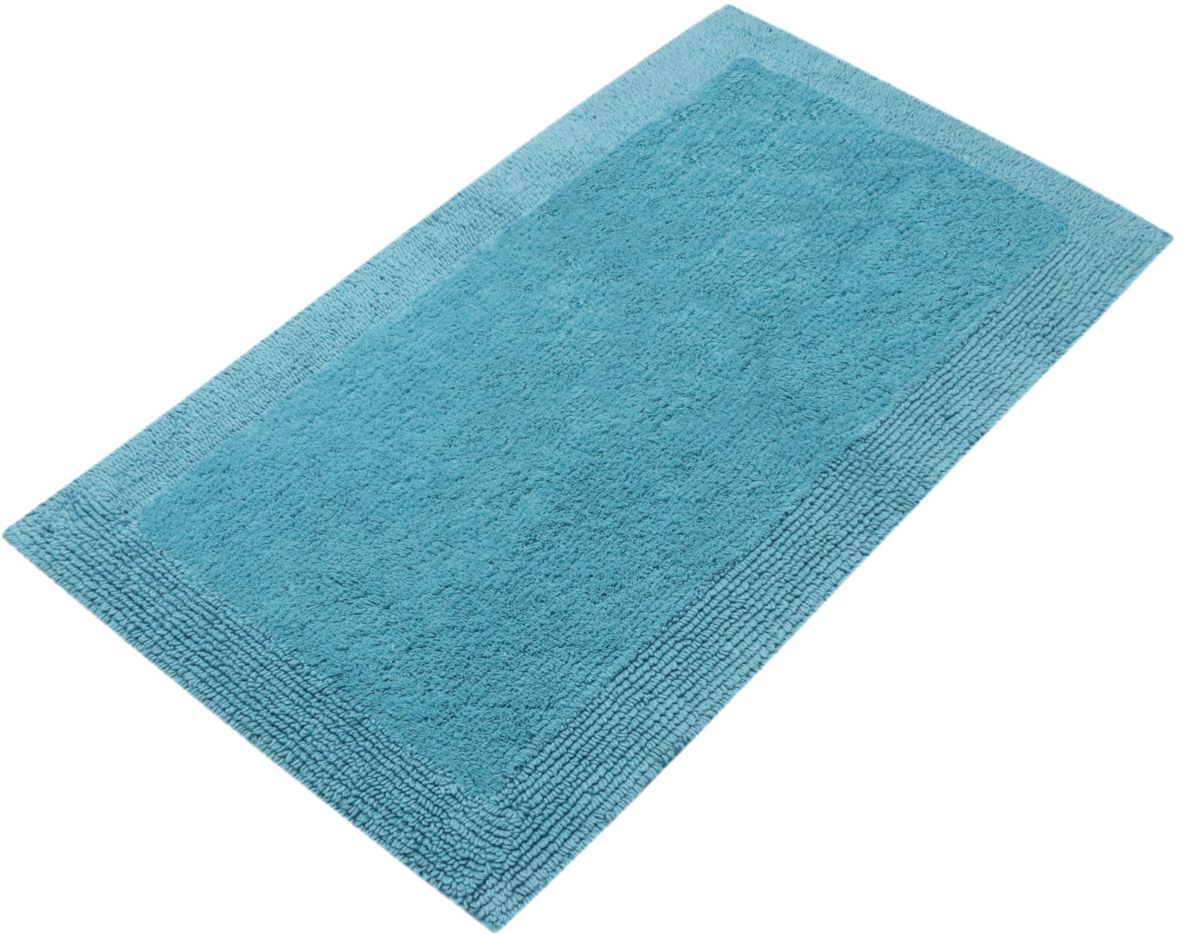 my home Badematte »Kapra, Badvorleger, Badezimmer Teppich«, beidseitig nutzbar-fußbodenheizungsgeeignet-strapazierfähig, mit Bordüre, Badteppich, Badematte, Baumwolle