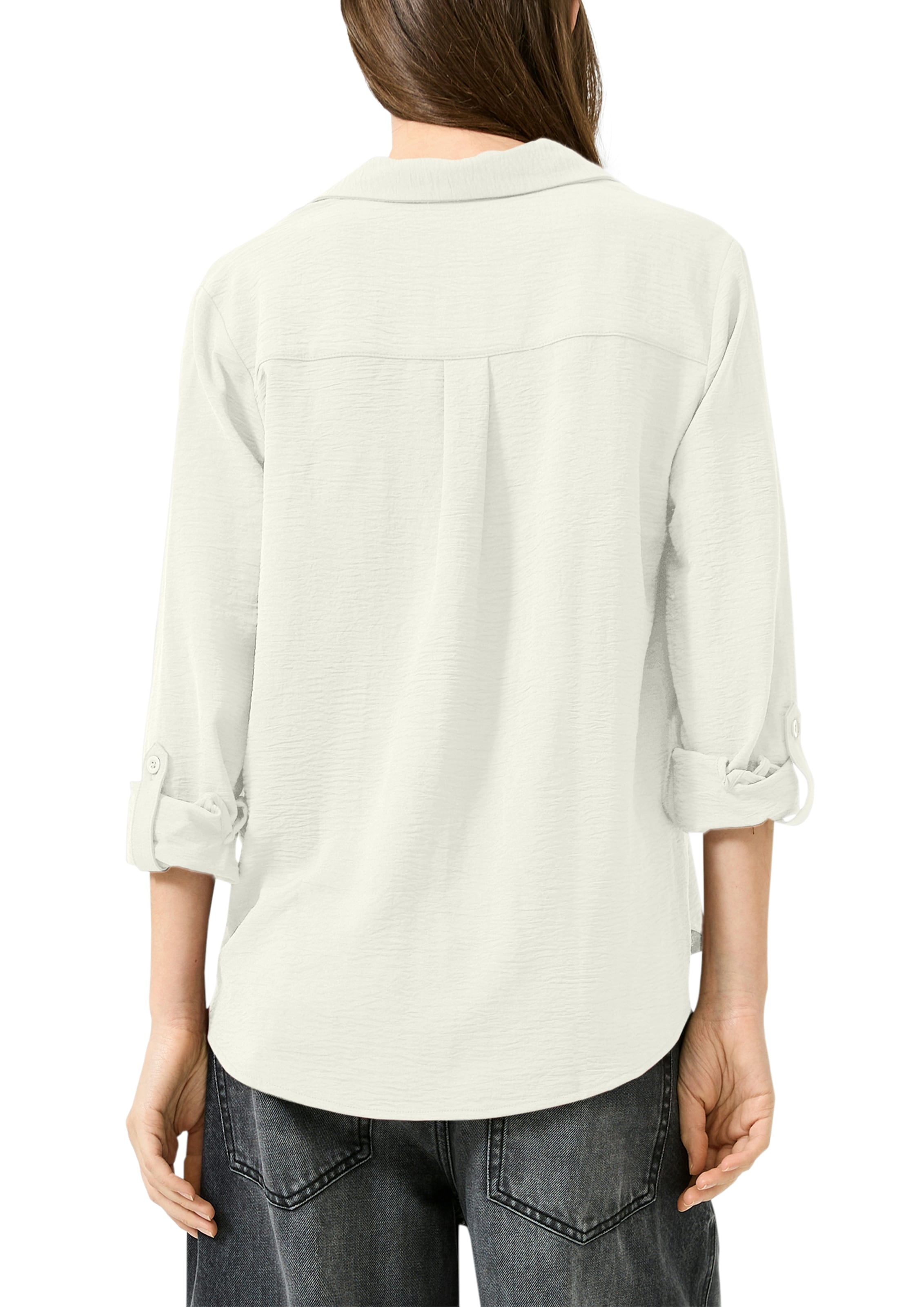 QS Langarmbluse mit Knopfleiste und Brusttaschen