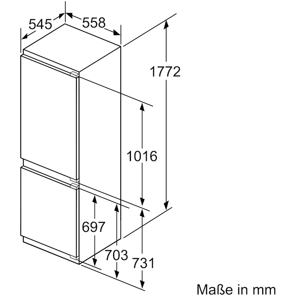 SIEMENS Einbaukühlgefrierkombination »KI86SADE0«, KI86SADE0, 177,2 cm hoch, 55,8 cm breit